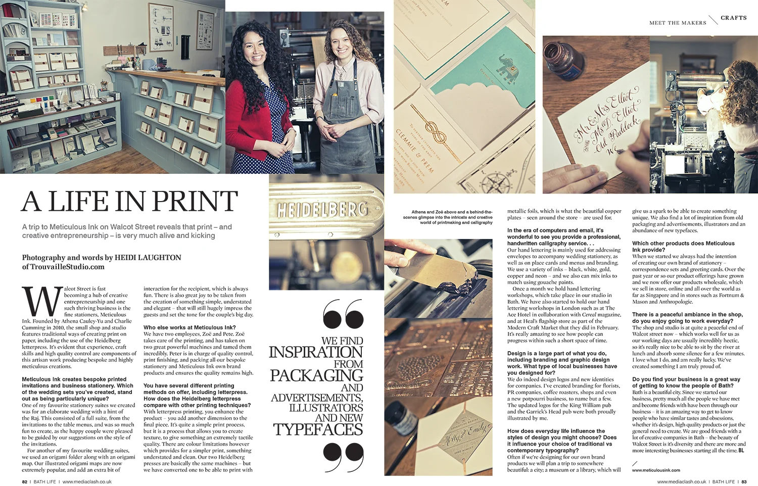 Letterpress for BathLife magazine