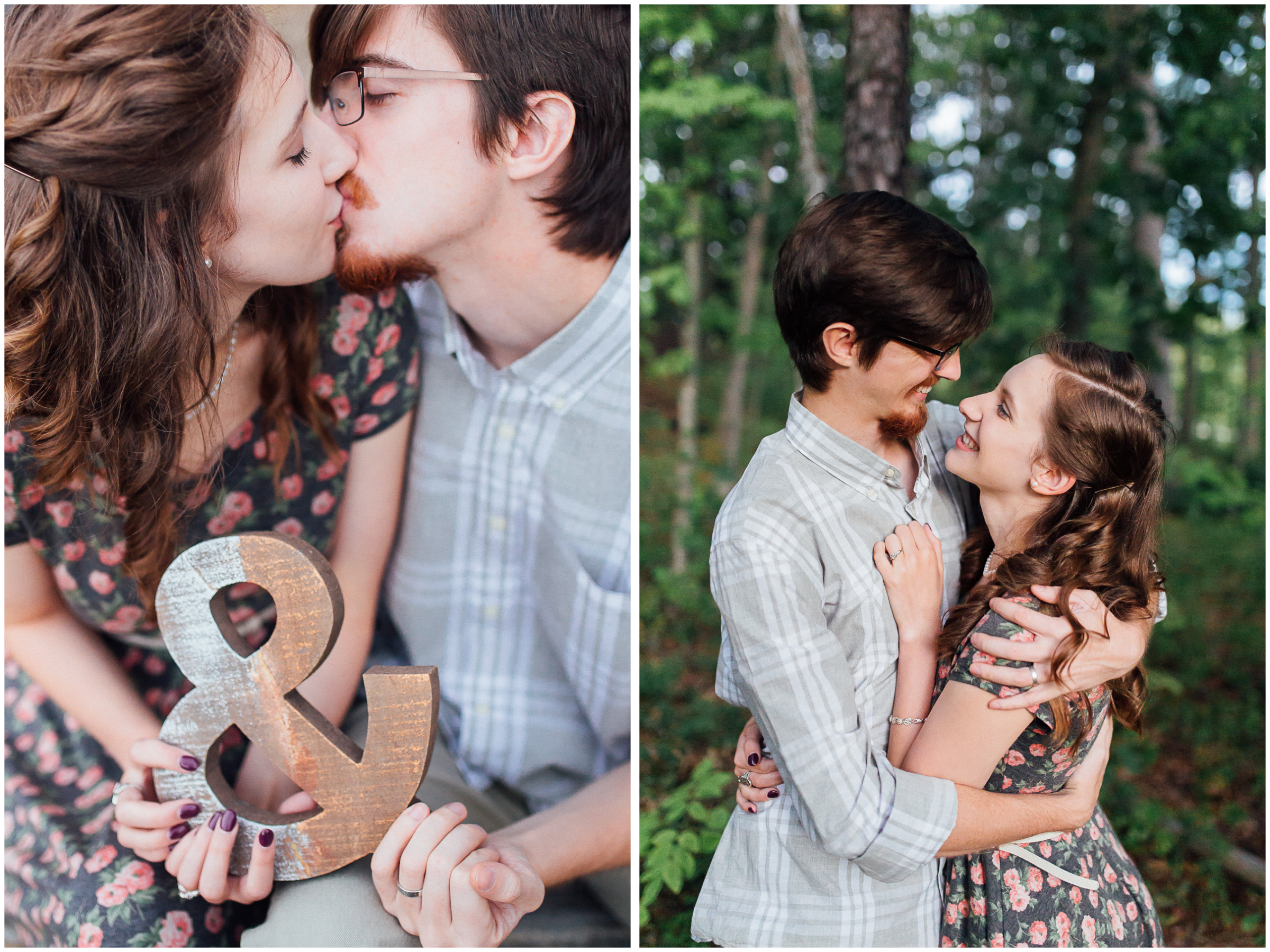 Cute sunset kiss engagement photography in Merrimack, New Hampshire