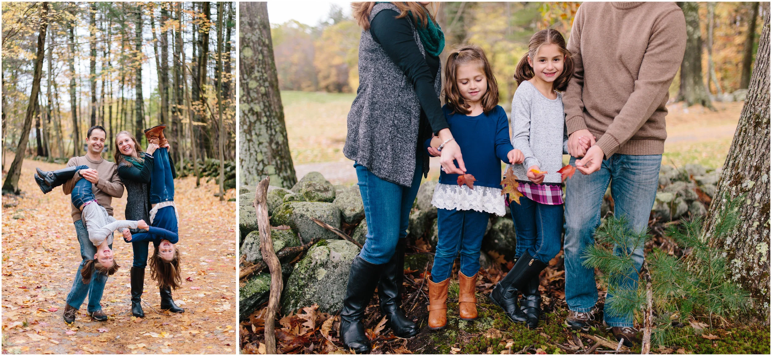 Fall autumn Monson Village Center family photography in Milford, New Hampshire funny