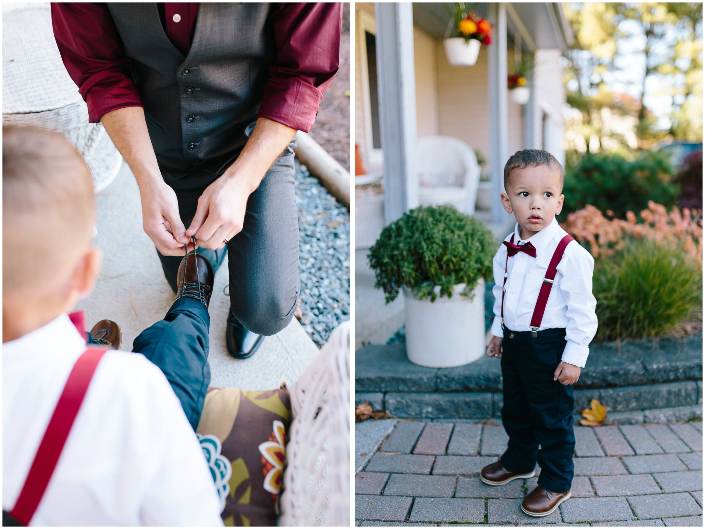 Ashleigh Laureen Photography Journalistic Fall Wedding in Hooksett, New Hampshire, Cute Ringbearer