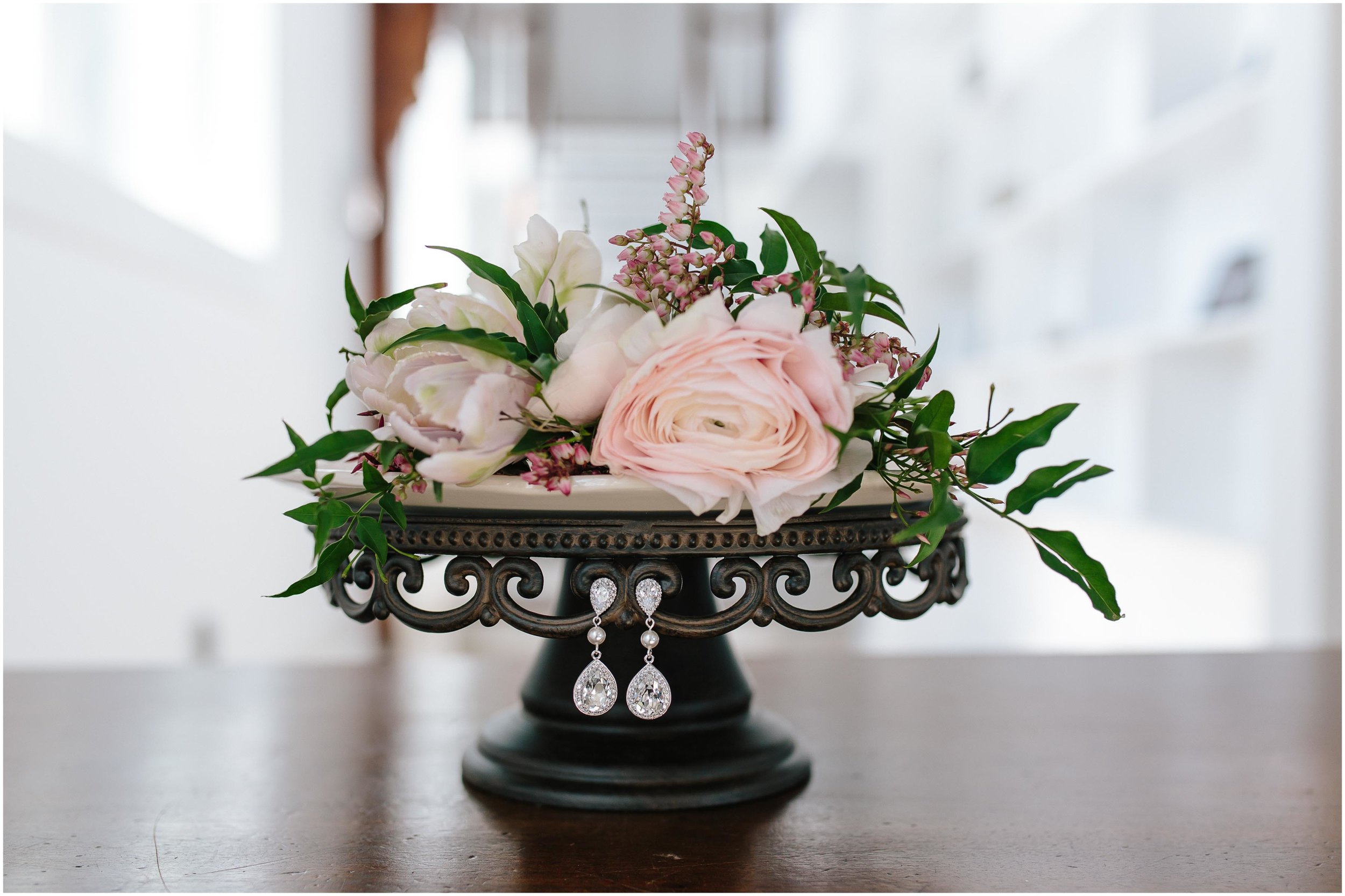 Intimate and romantic styled wedding photography in Lee, Massachusetts in the Berkshires - jewelry/earrings