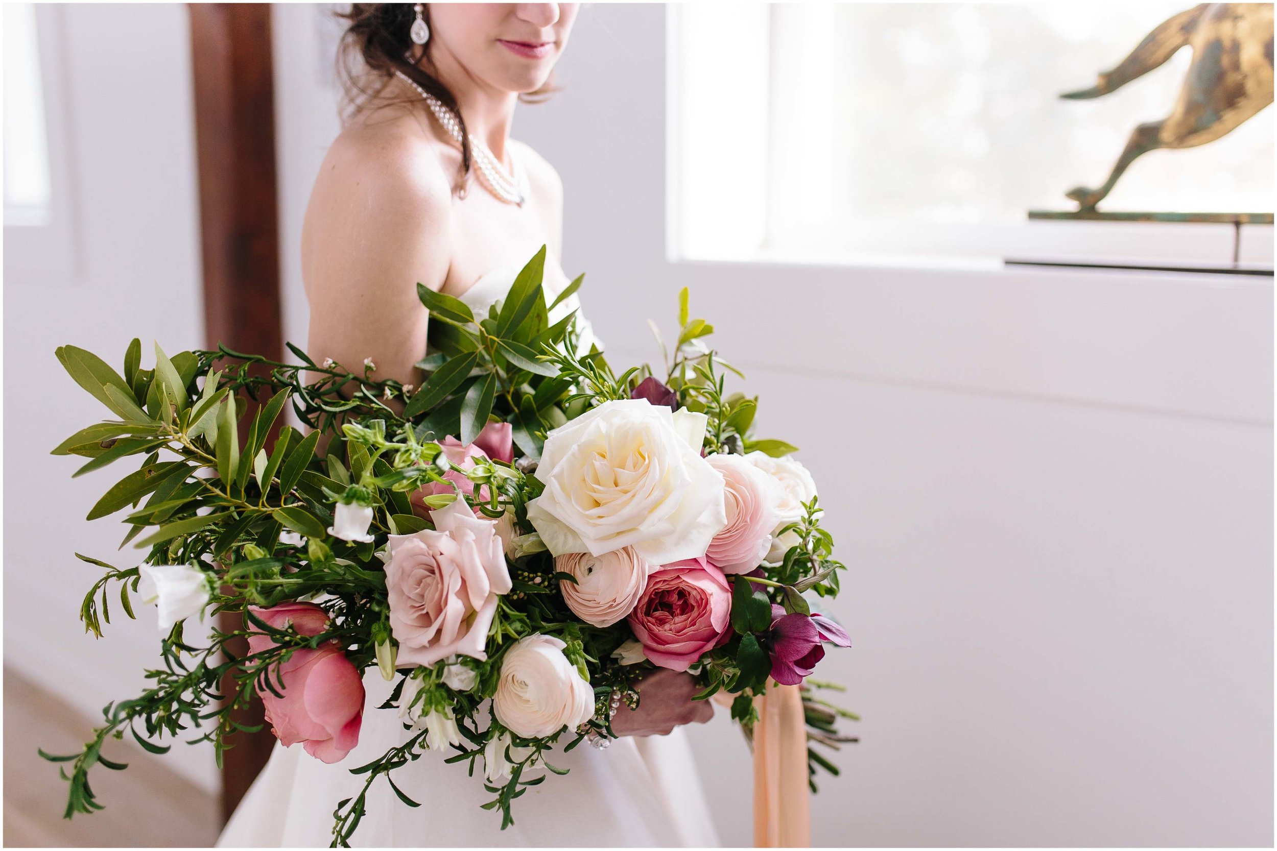 Intimate and romantic styled wedding photography in Lee, Massachusetts in the Berkshires - bride and bouquet