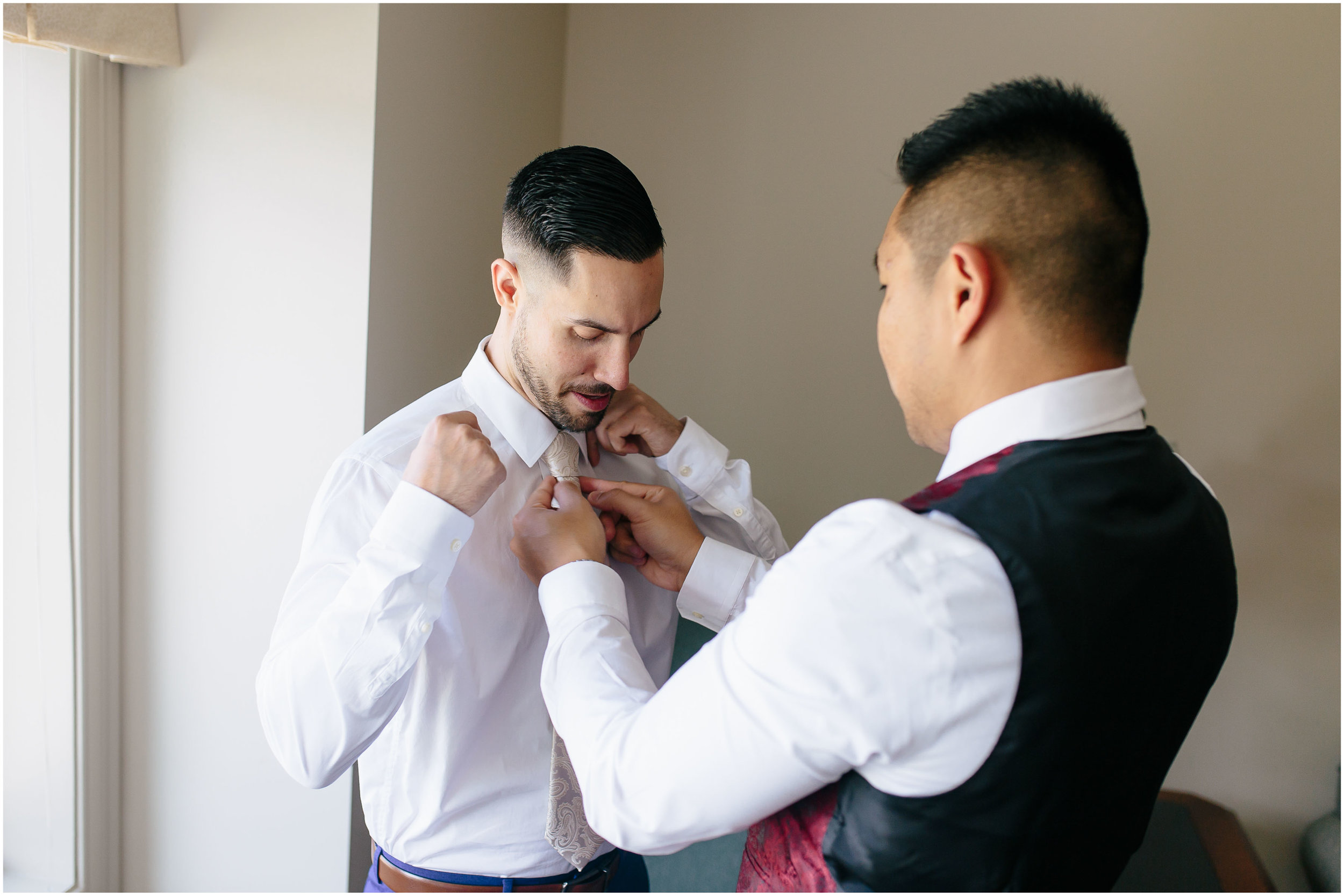 Scenic New Hampshire Wedding at Atkinson Resort and Country Club - Groom and groomsman
