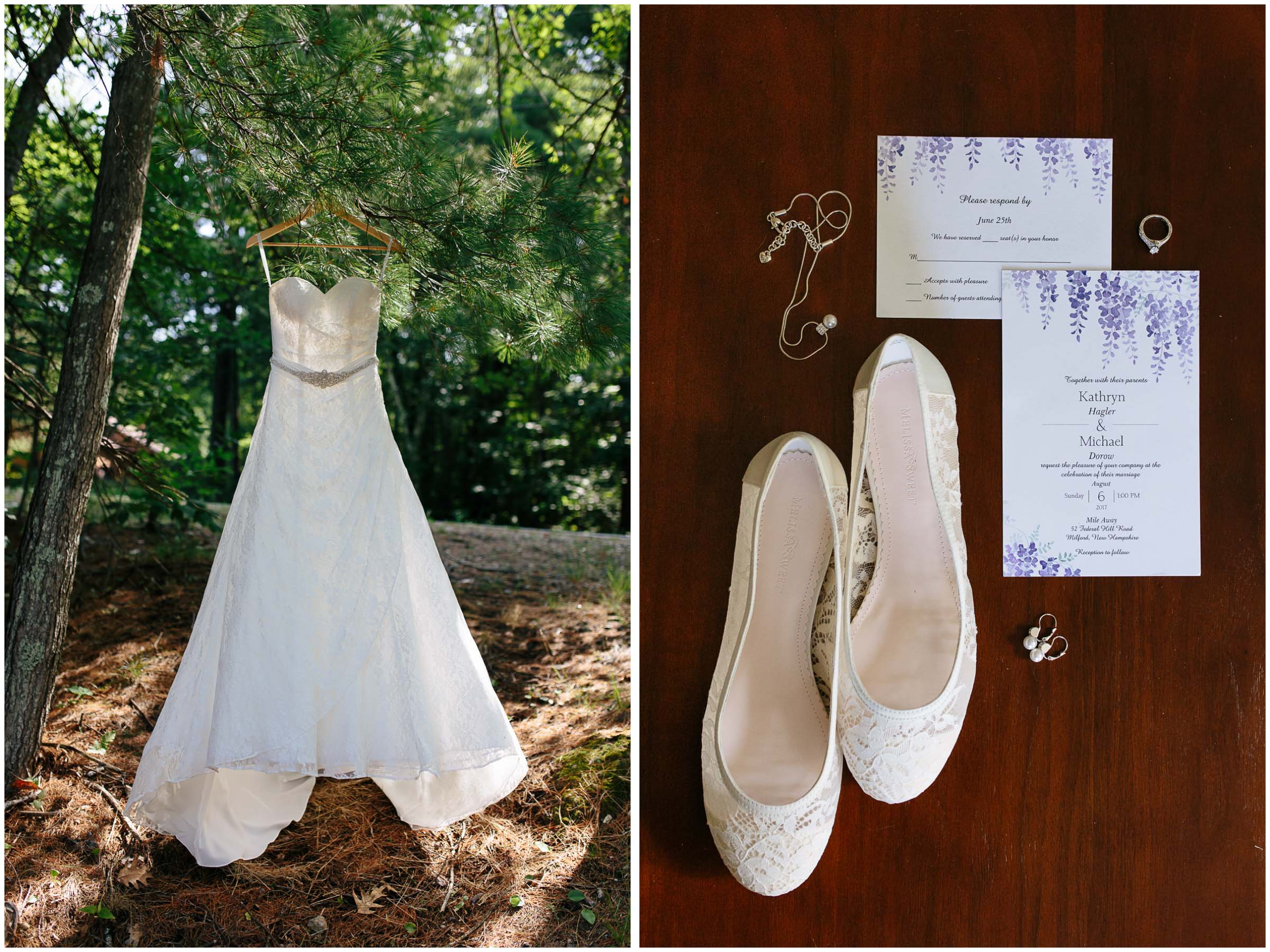 Sunny New Hampshire Summer Wedding at Mile Away Restaurant - Dress Shoes Jewelry