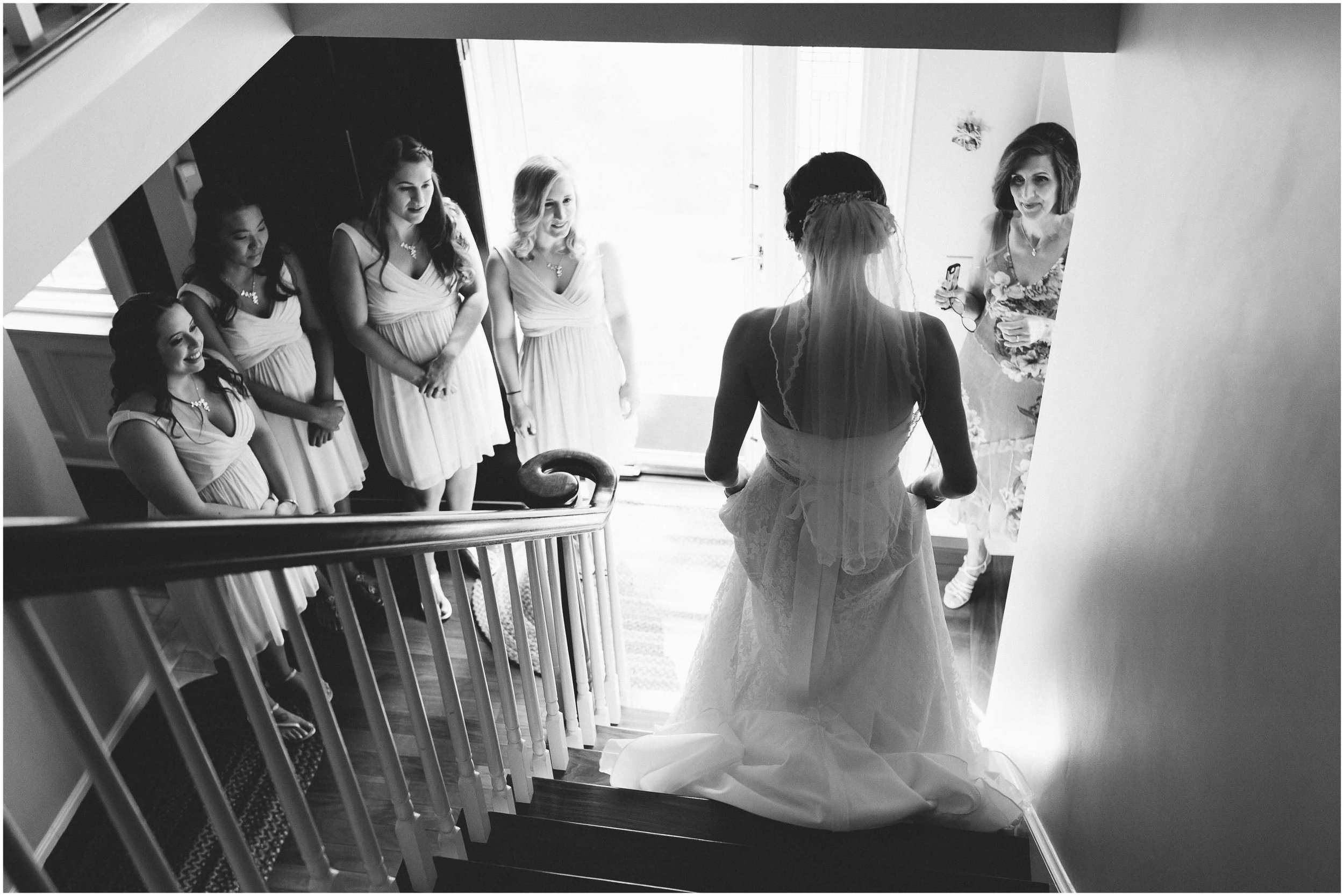 Sunny New Hampshire Summer Wedding at Mile Away Restaurant - bridesmaids surprised