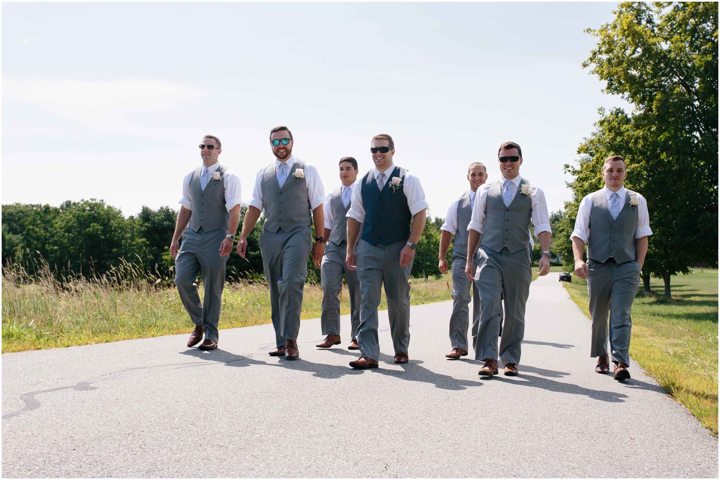 Sunny New Hampshire Summer Wedding at Mile Away Restaurant - groomsmen