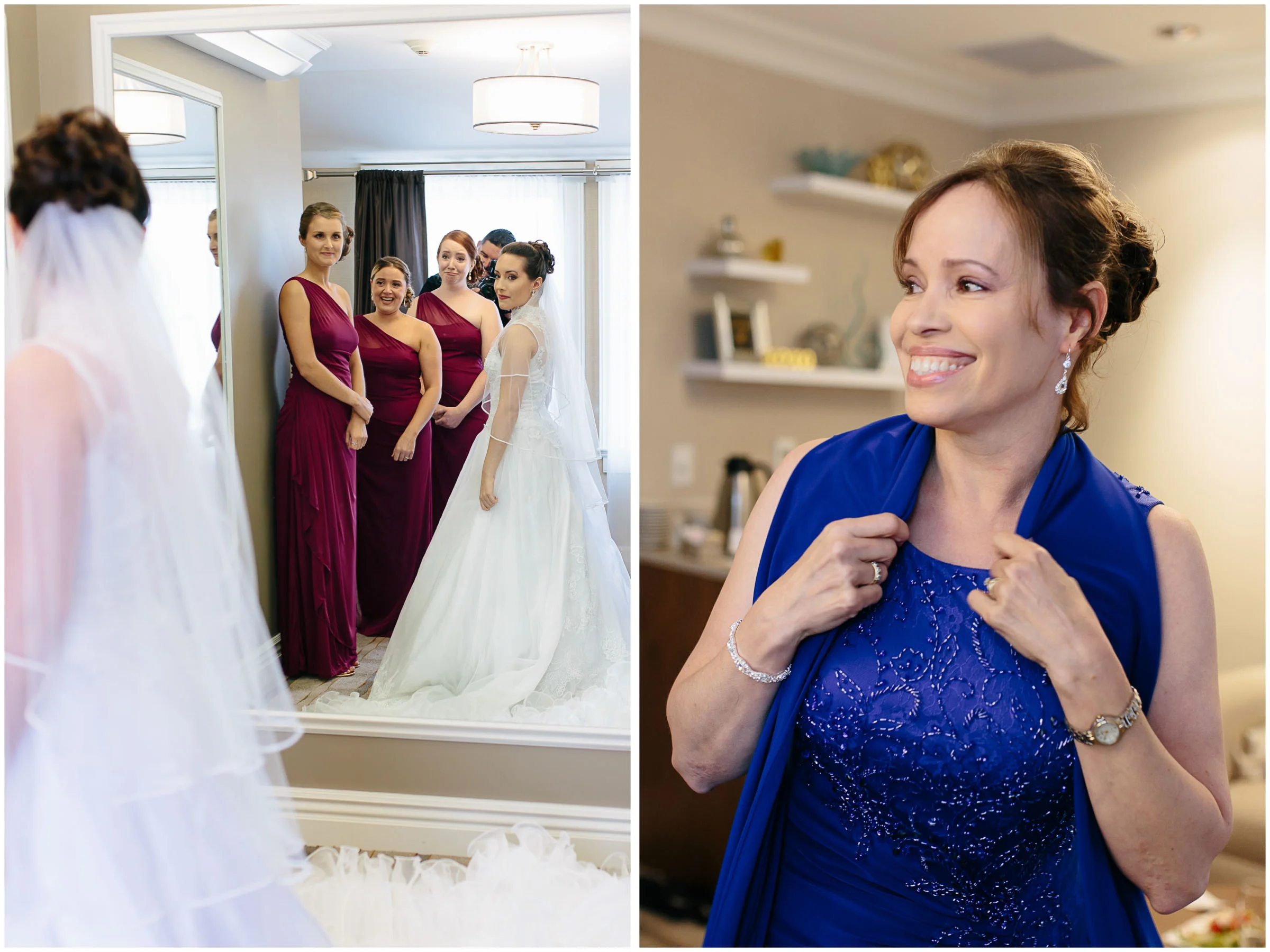 Chic New Hampshire Wedding at Manchester Country Club Bedford - bride and mother