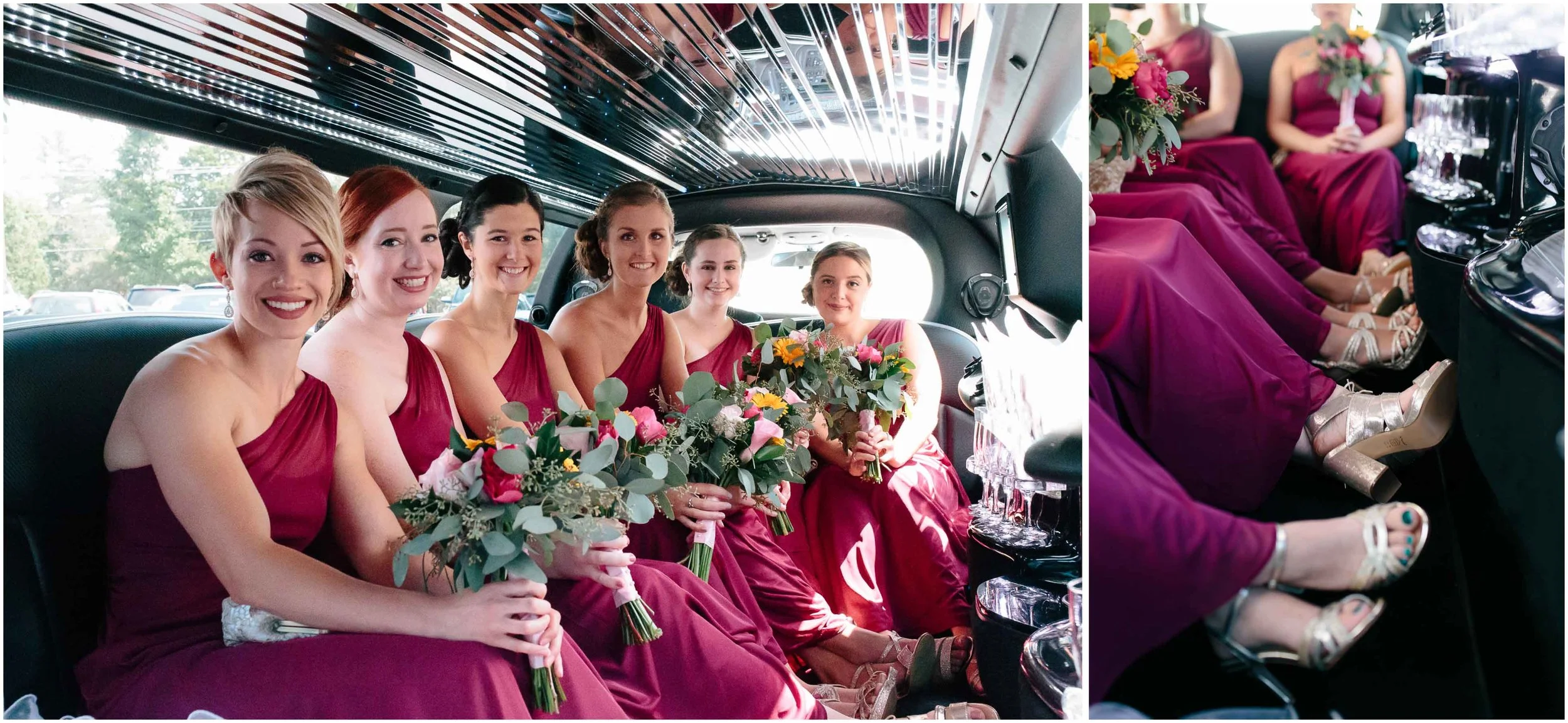Chic New Hampshire Wedding at Manchester Country Club Bedford - bridesmaids