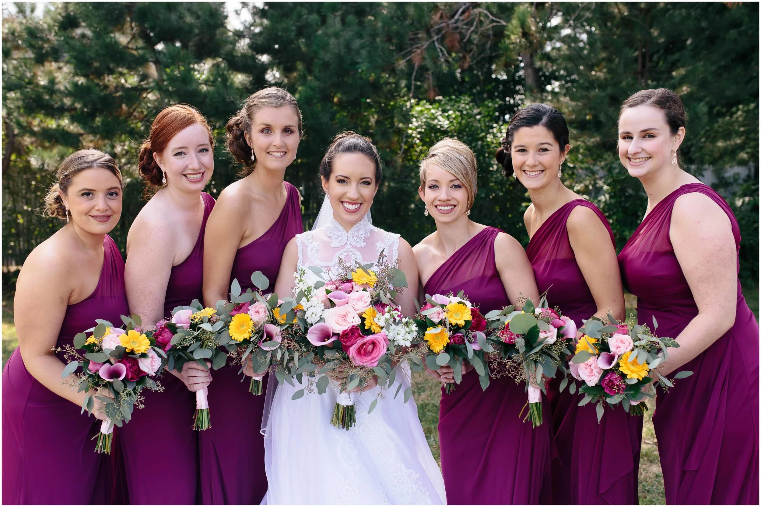 Chic New Hampshire Wedding at Manchester Country Club Bedford - bridesmaids
