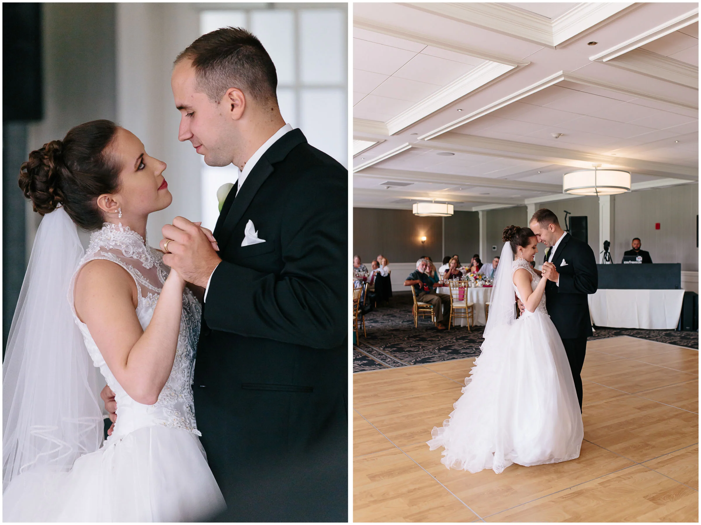 Chic New Hampshire Wedding at Manchester Country Club Bedford - dancing bride and groom