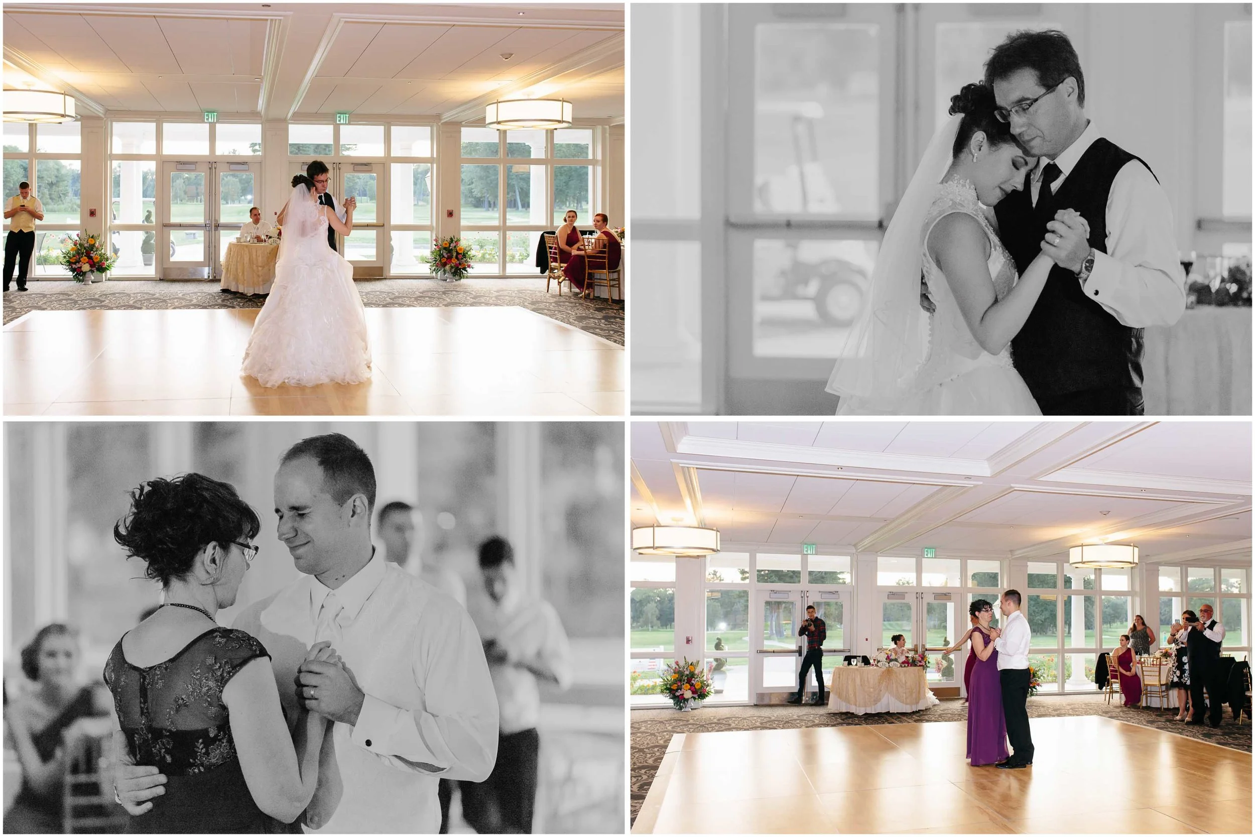 Chic New Hampshire Wedding at Manchester Country Club Bedford - dancing with father and mother