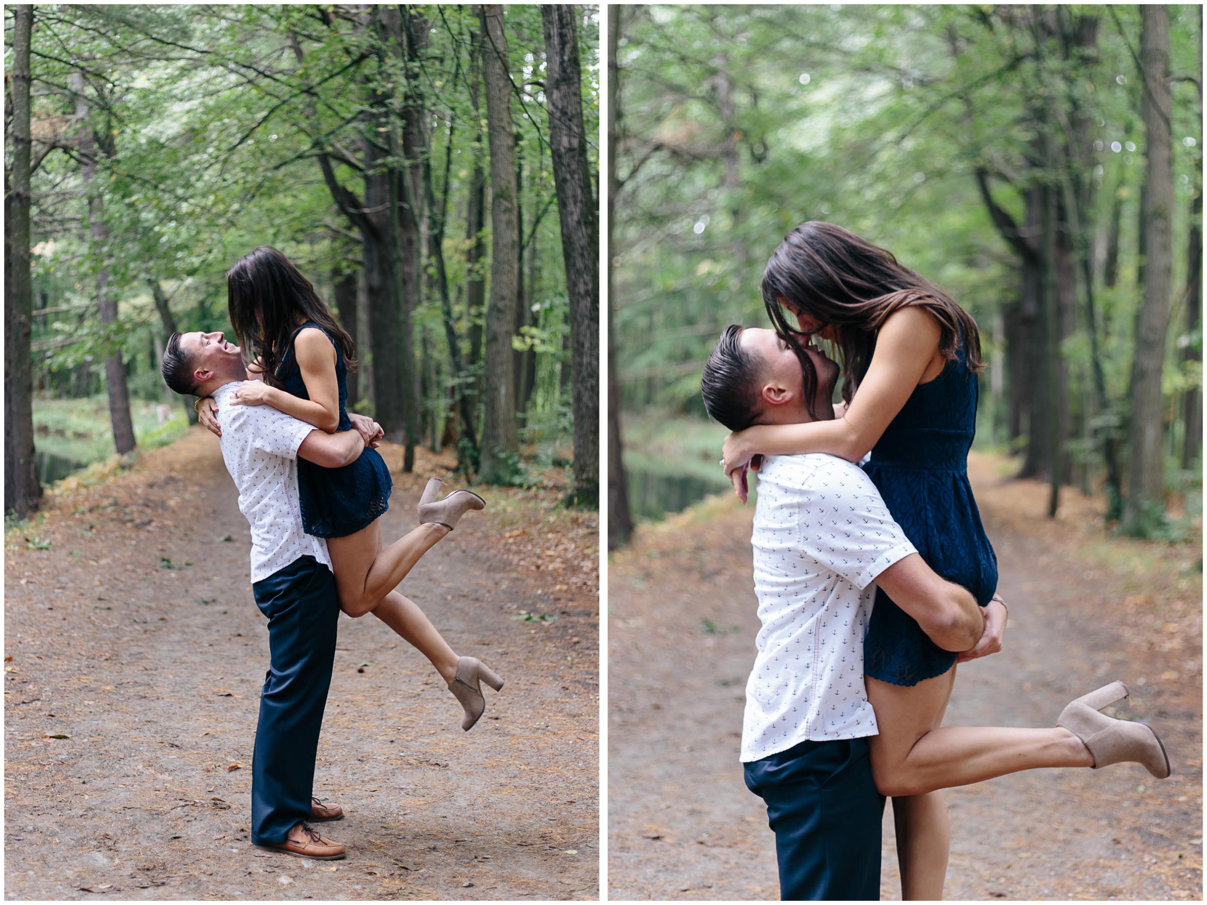 Woodsy New Hampshire Engagement at Mine Falls Park in Nashua