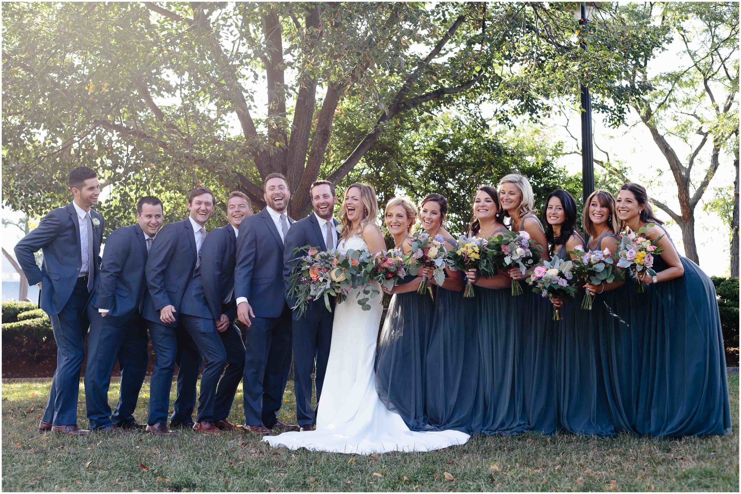 navy bridesmaids and groomsmen