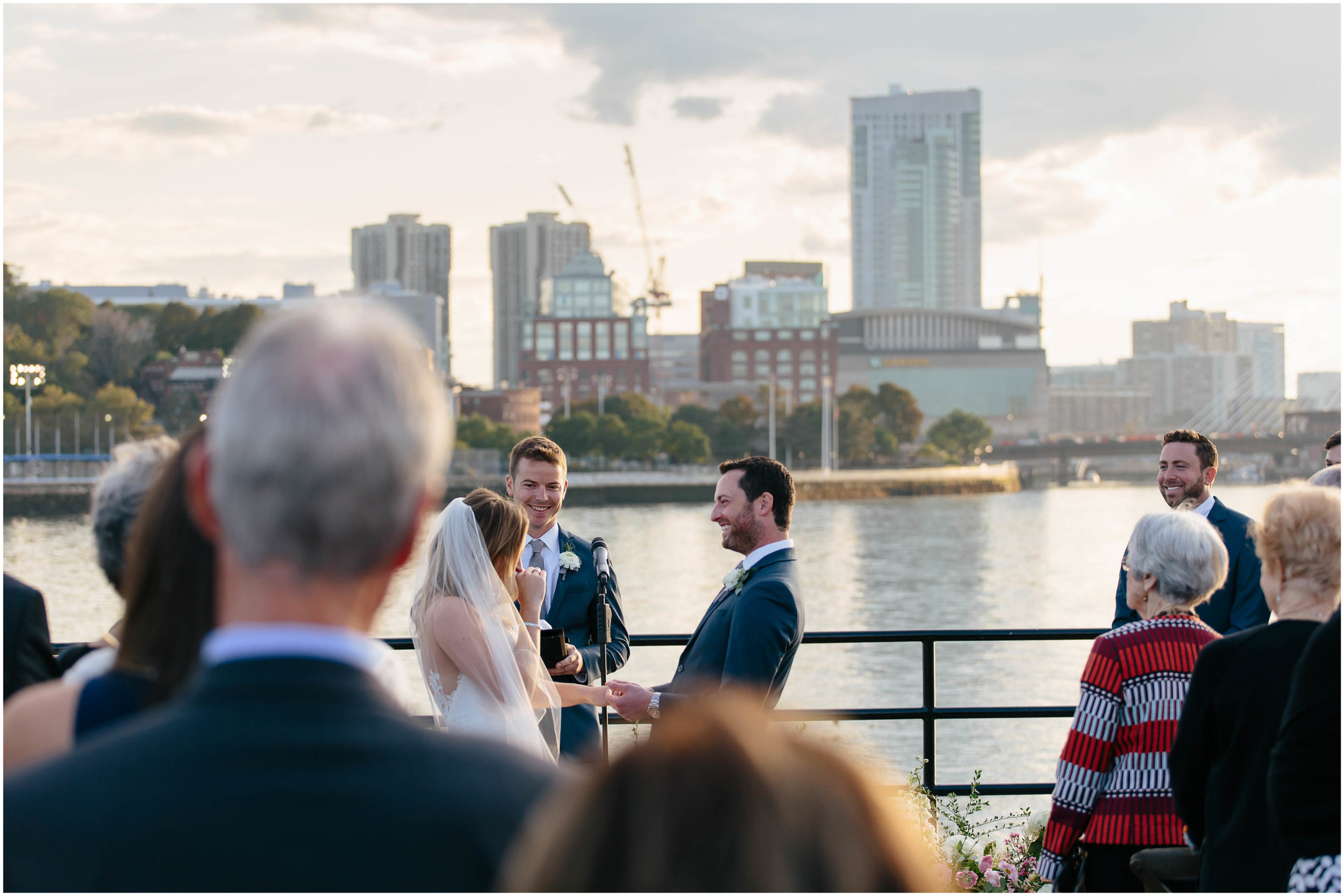 Nautical Massachusetts Jewish Wedding in the Boston Navy Yard ceremony