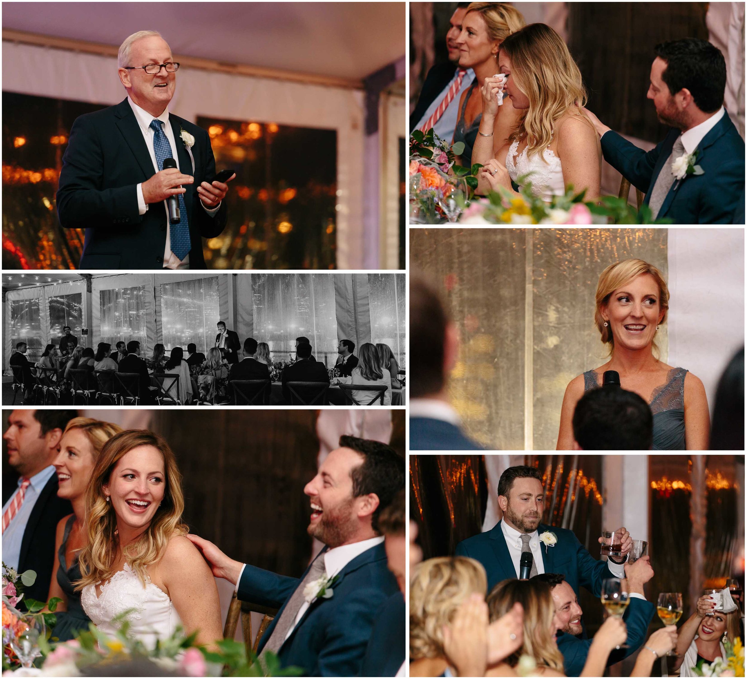 Nautical Massachusetts Jewish Wedding in the Boston Navy Yard reception toasts and speeches