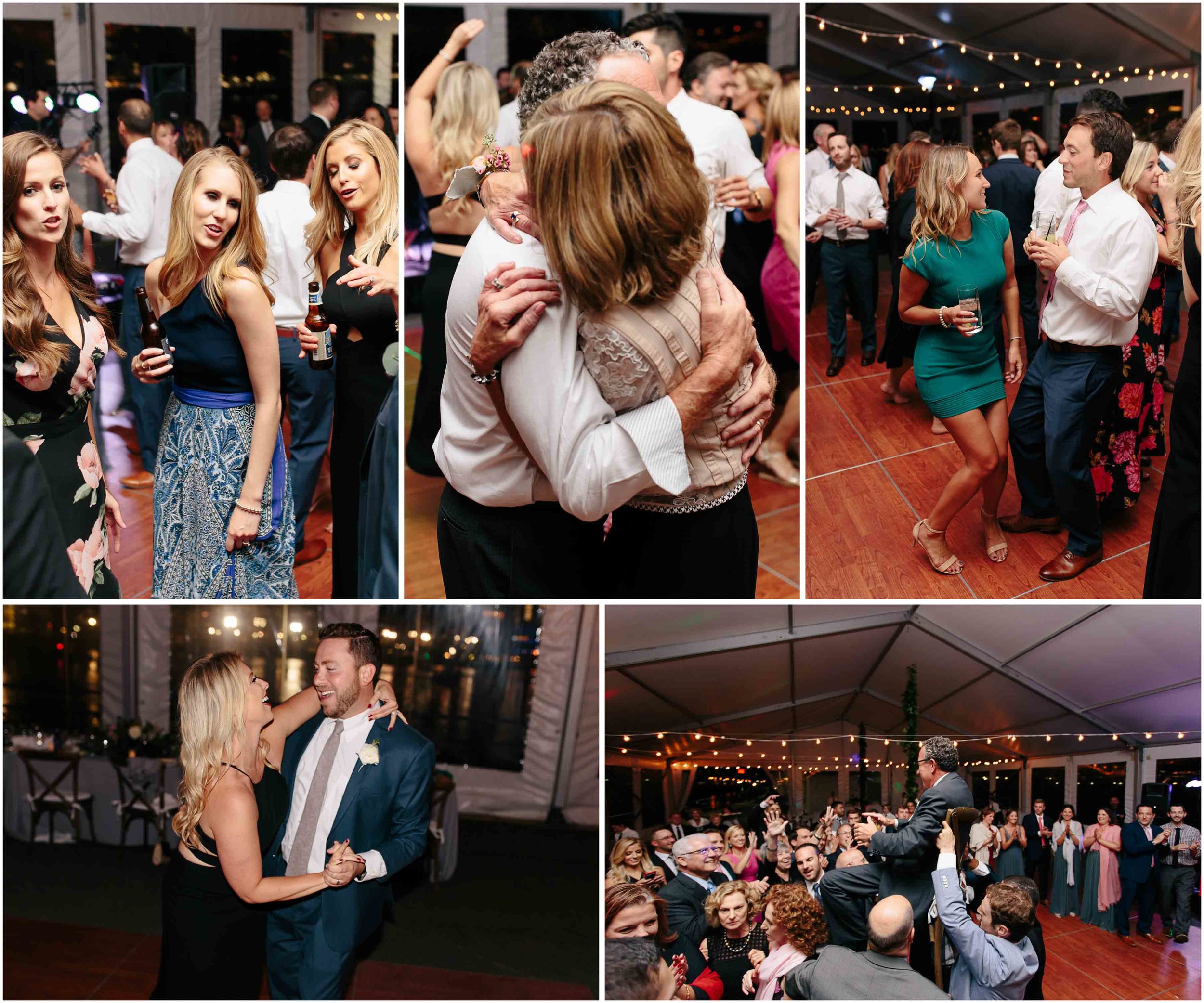 Nautical Massachusetts Jewish Wedding in the Boston Navy Yard reception dancing and partying