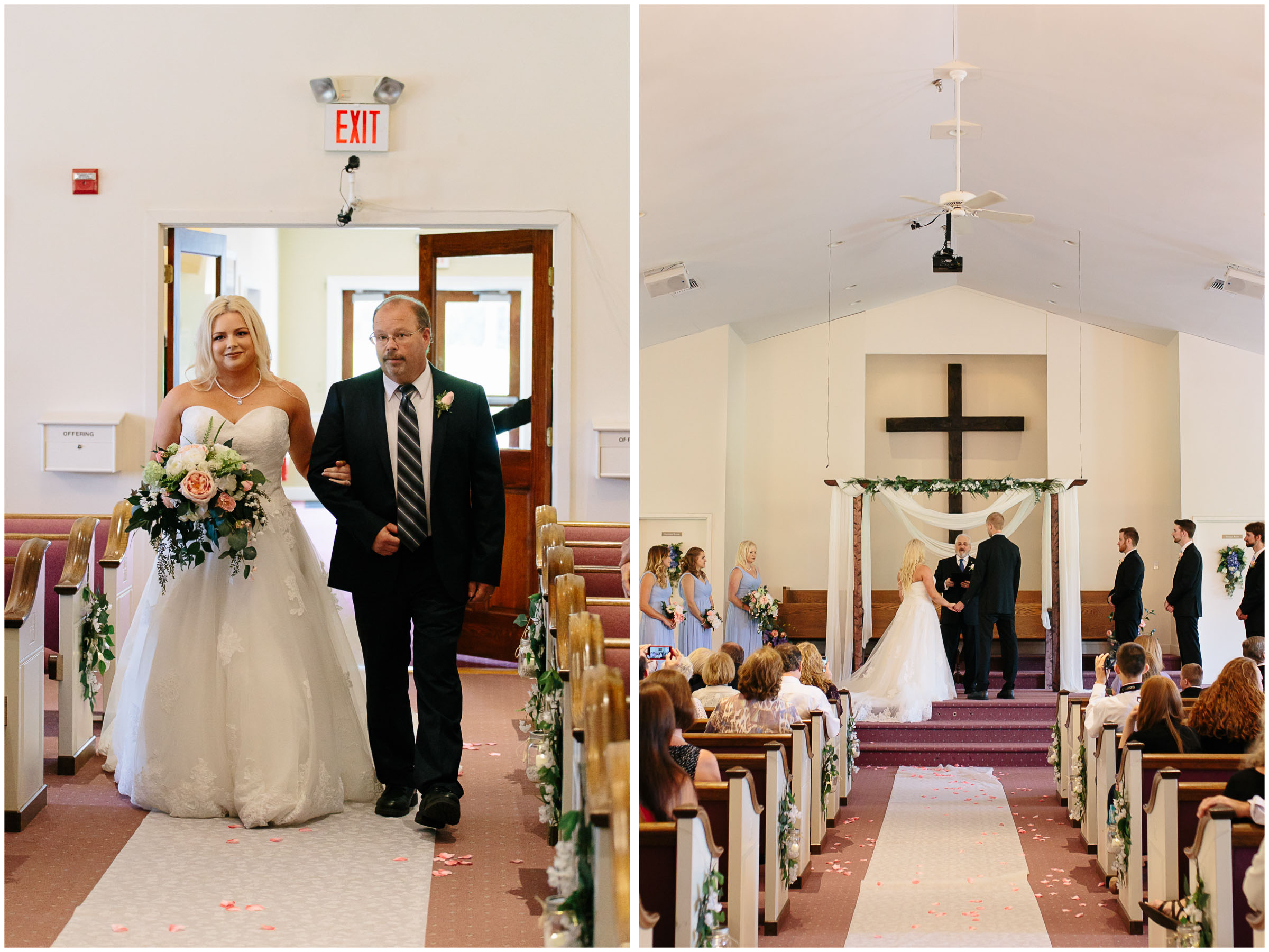 Cozy Country Church Wedding in Pepperell, Massachusetts ceremony