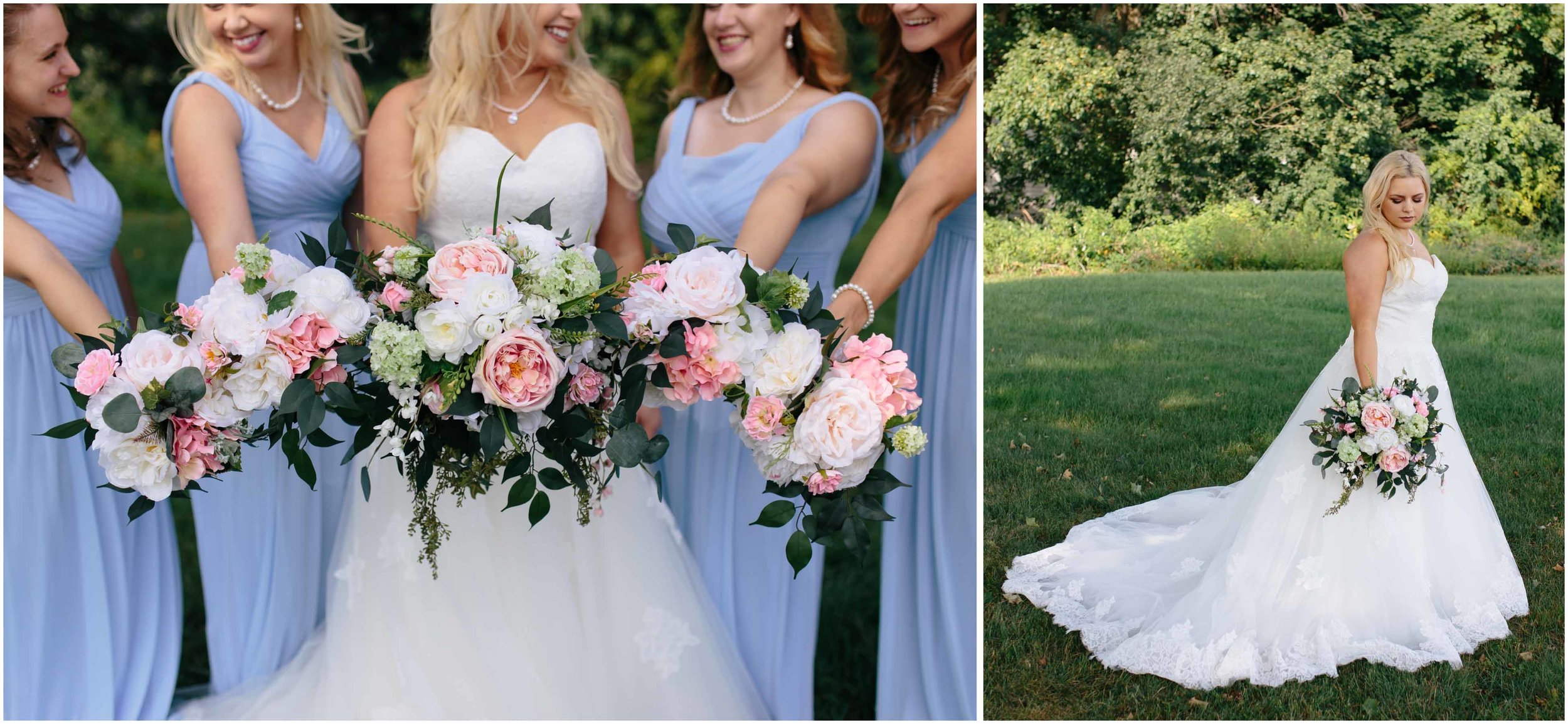 Cozy Country Church Wedding in Pepperell, Massachusetts bride and bridesmaids