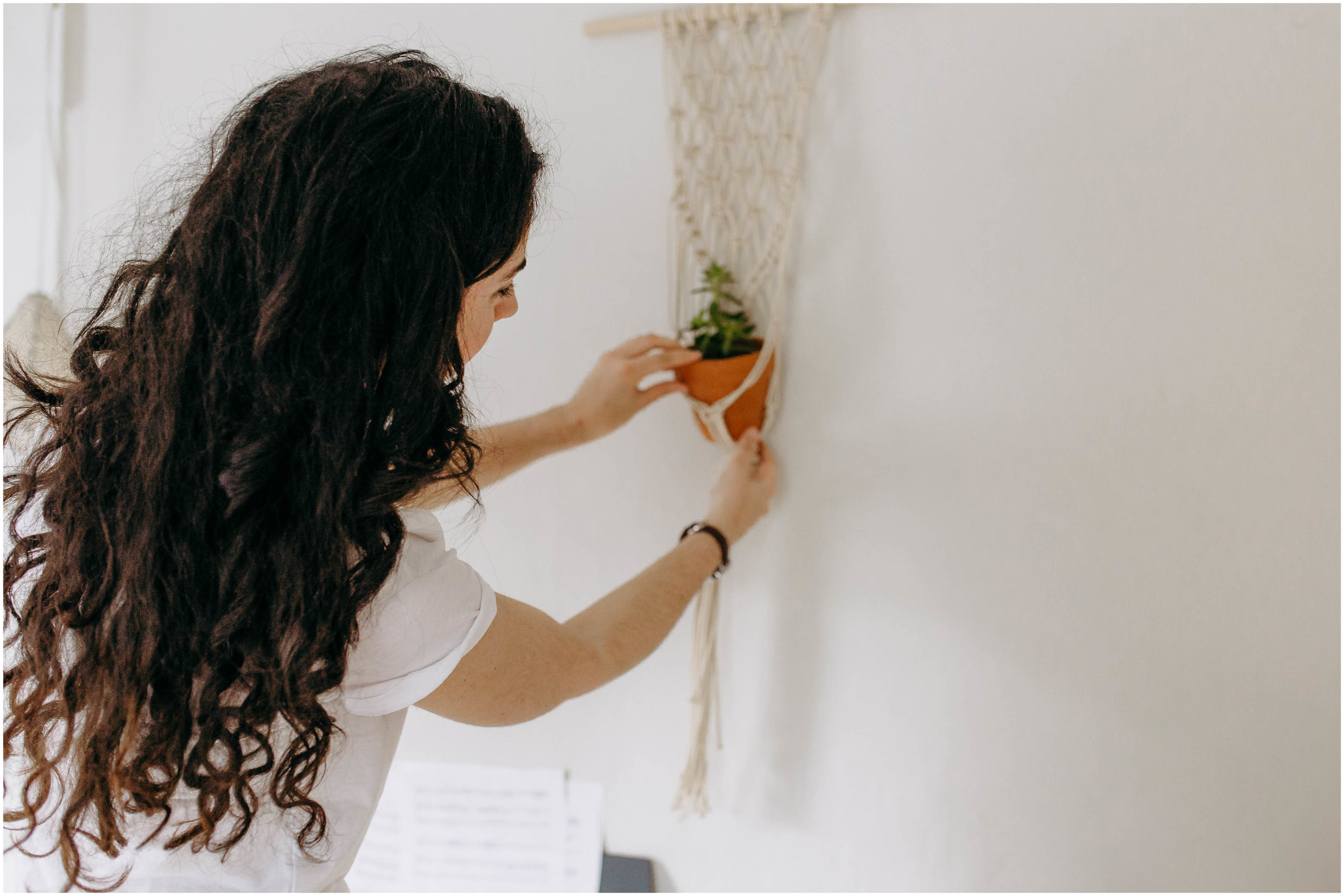 Melody Fulone Fiber Artist, Goffstown, New Hampshire Lifestyle Photographer, wall hanging succulent