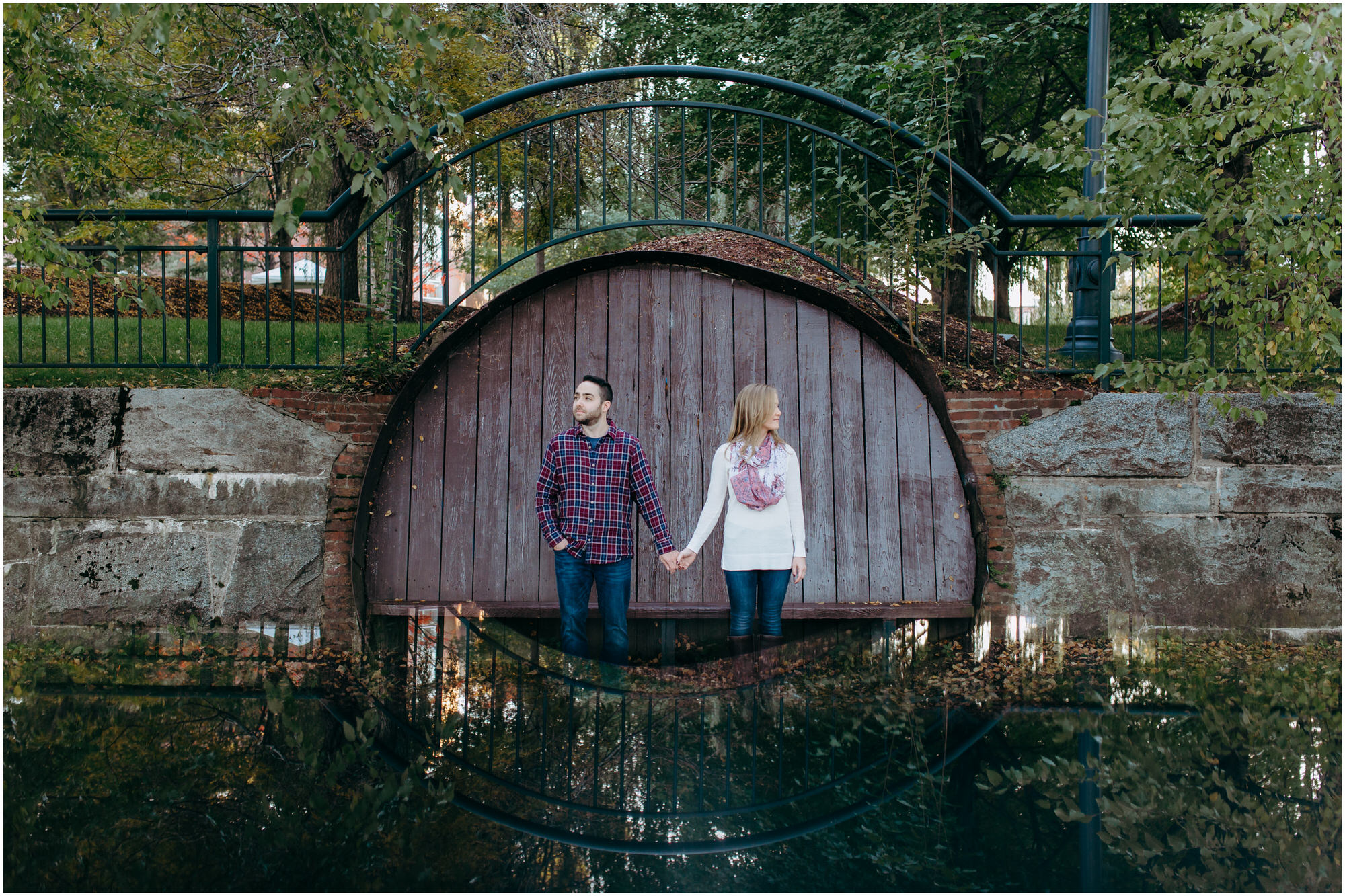 Engagement photos in Massachusetts, light diffraction, iPhone reflection, prism photo - by New Hampshire wedding photographer Ashleigh Laureen Photography in Lowell, Massachusetts