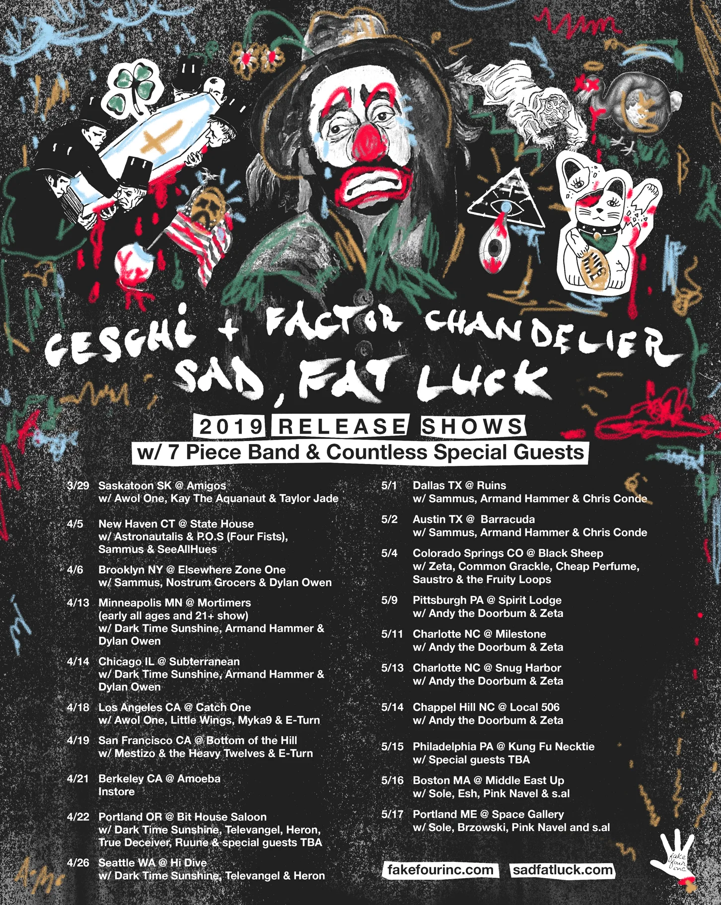 Ceschi & Factor Chandelier Sad, Fat Luck Release Shows