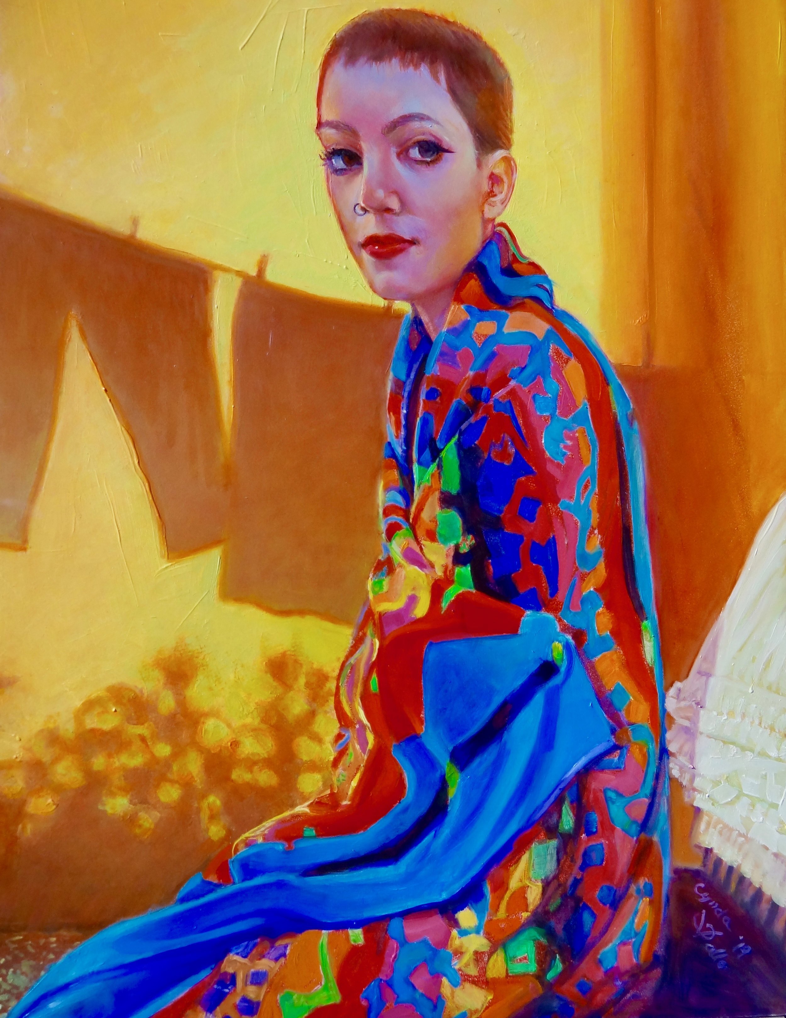Portrait of Roo Badley @ the Golden Hour, 20 X 16, Oil on Panel