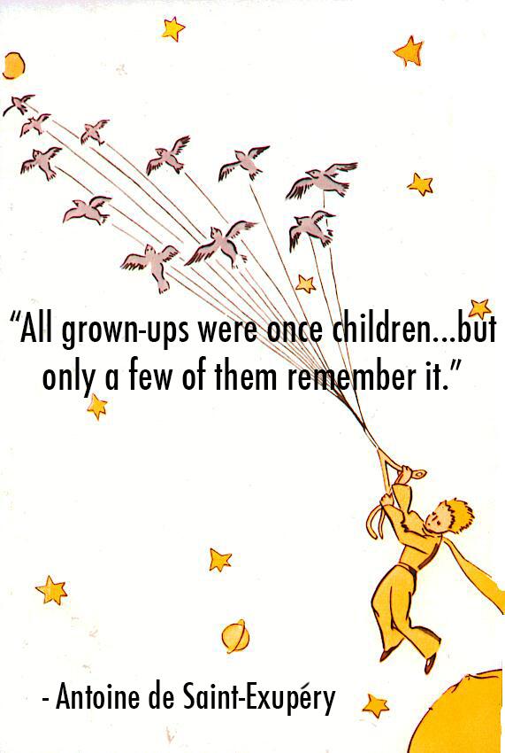 Artwork and quote by Antoine de Saint-Exupery