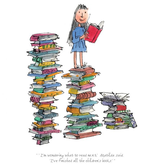 Matilda by Roald Dahl, illustrated by Quentin Blake. Image found at bust.com