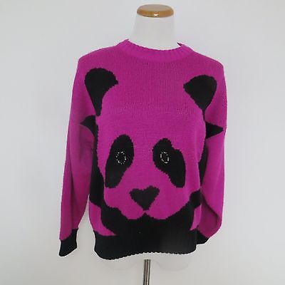 Fuschia Panda Vintage 1980s Sweater