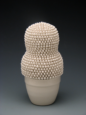 April Felipe, Offering , 2013 Ceramic and mixed media 8.5 x 5 x 4.5 in. $250