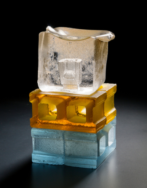  Matthew Paskiet , A Good Foundation , 2014.  glass casting  8 x 4 x 4 in.  $1800 