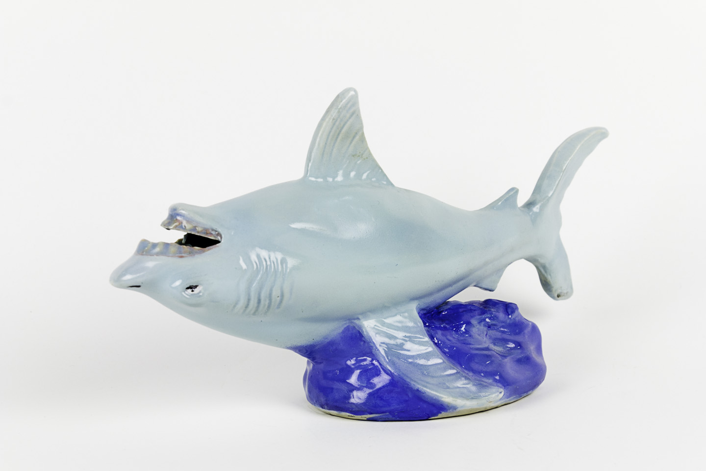 Debra Broz Shark Inversion (Oddities Series), 2011 Found Ceramic objects, epoxy compound, pain, sealer on wooden stand