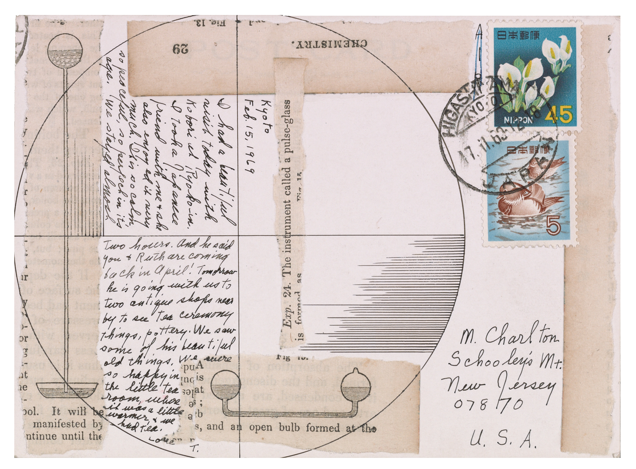 Lenore Tawney (141), postcard to Maryette Charlton, February 15, 1969