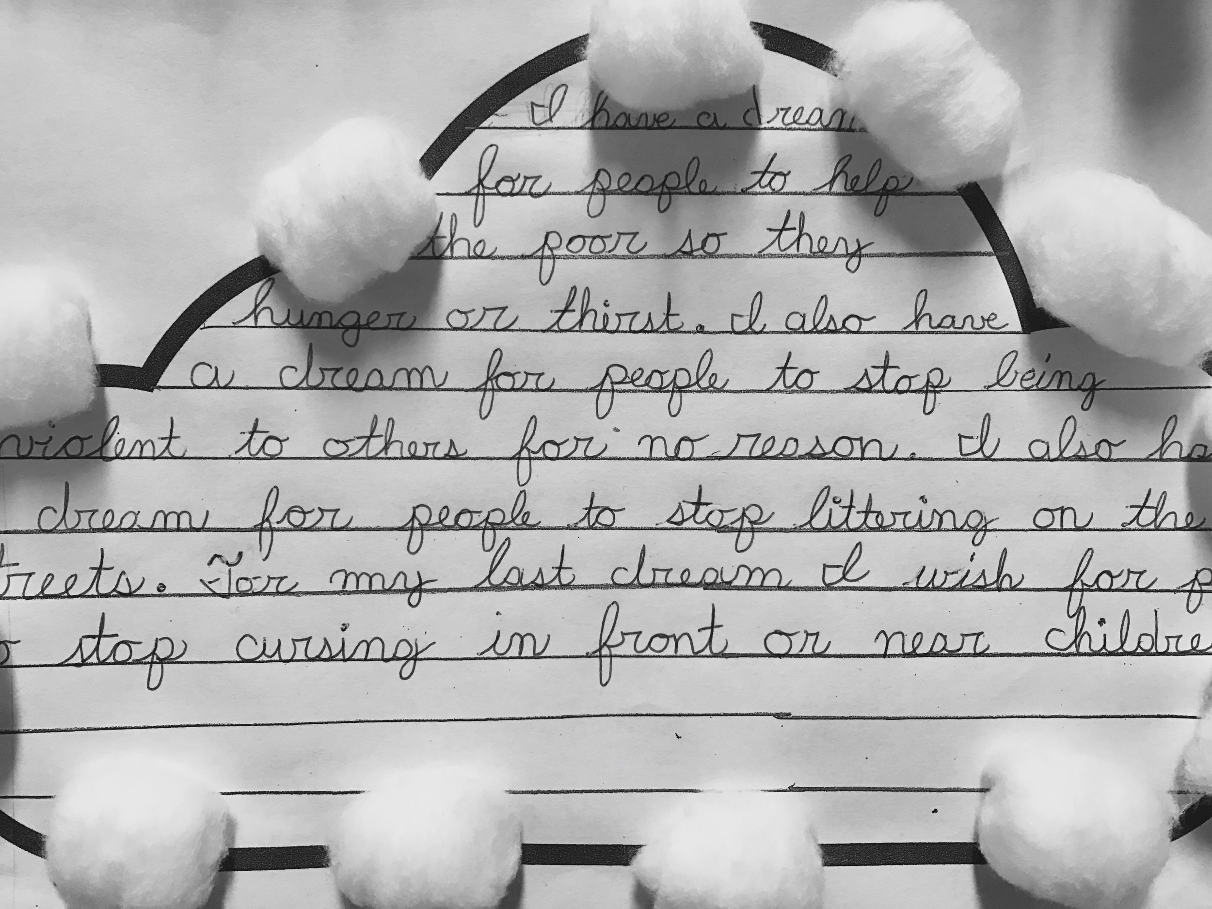 "For my last dream, I wish for people to stop cursing in front or near children." 