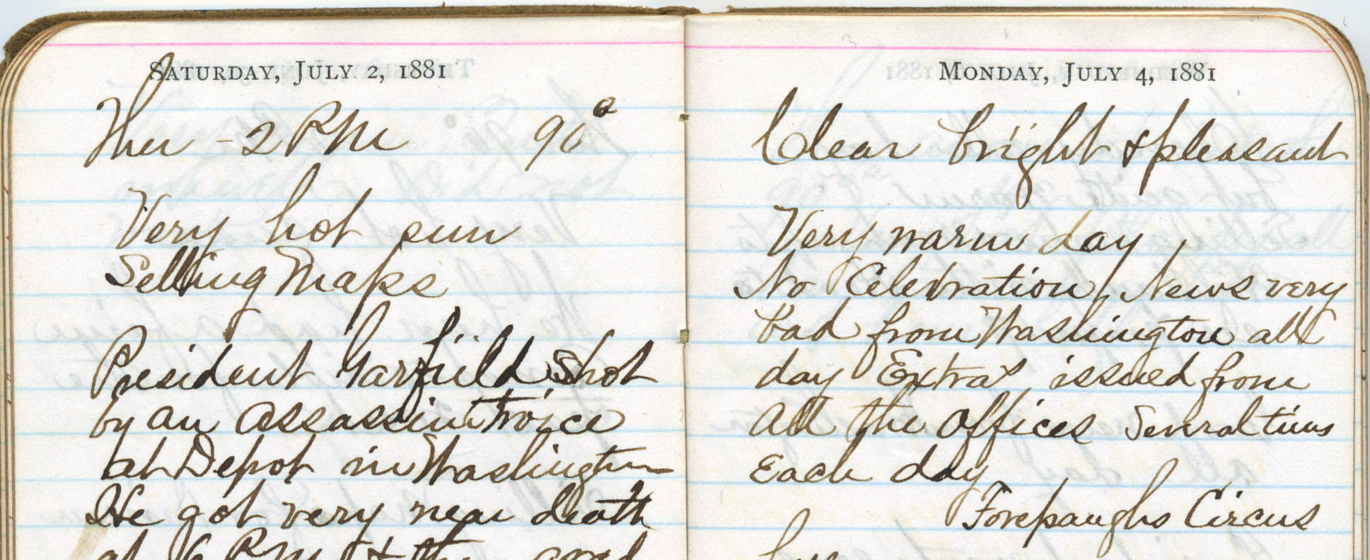 Diary of Civil War veteran C.E. Treadwell, 1881