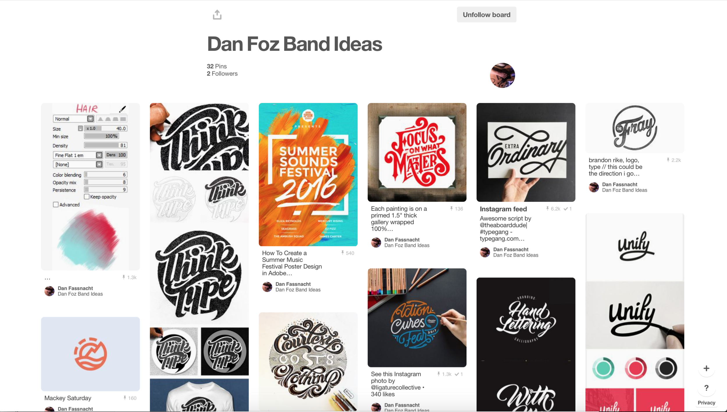 My Discovery Process | Pins of inspiration from the band