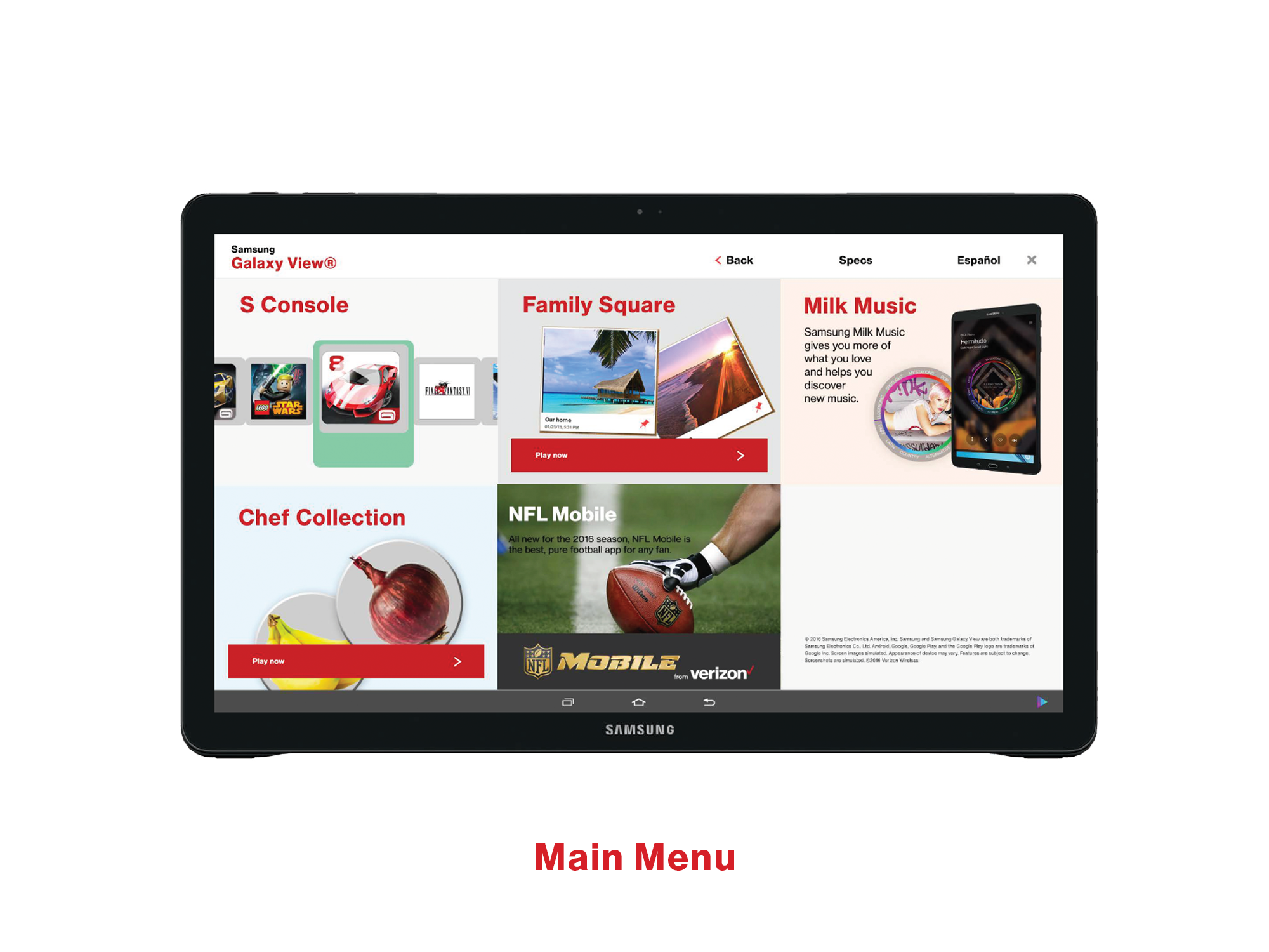 Overview: Verizon creates custom interactive experiences to showcase features of their devices for launch in their retail stores. My team's objective is to create visually compelling, user-centered content communicating the device's features, creati