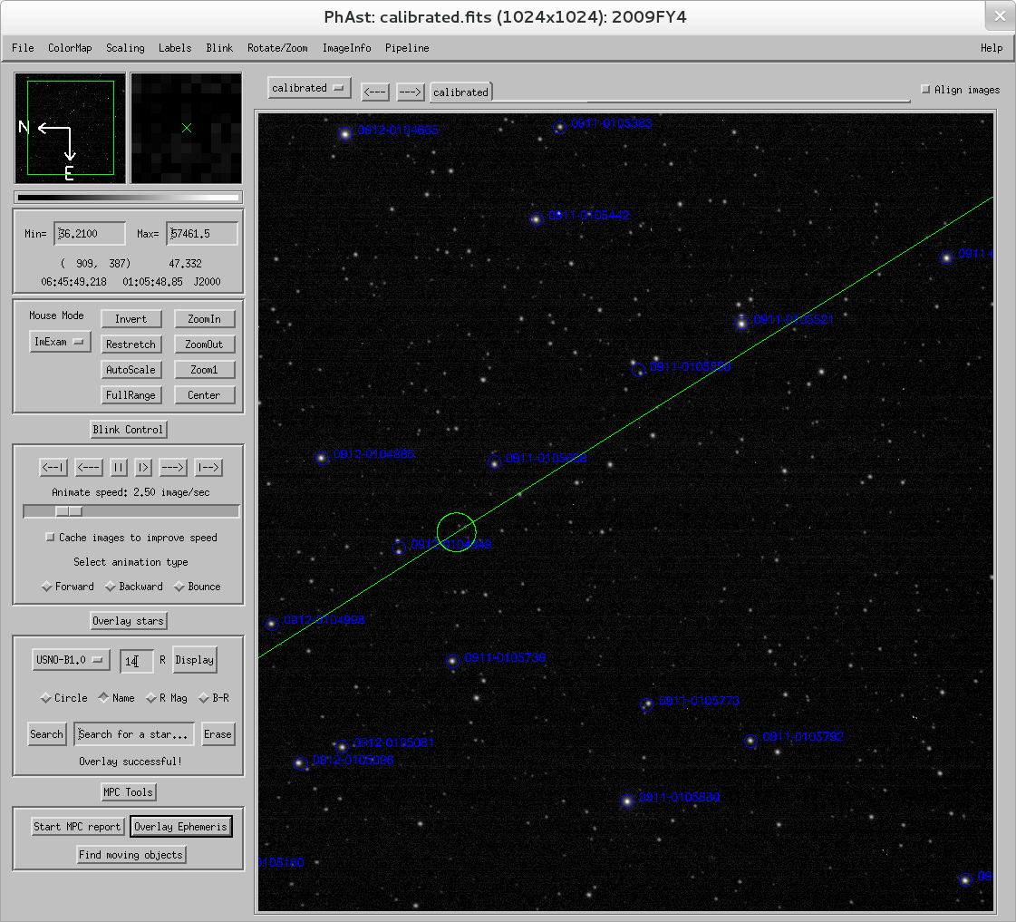 PhAst in use studying a recently-discovered asteroid.