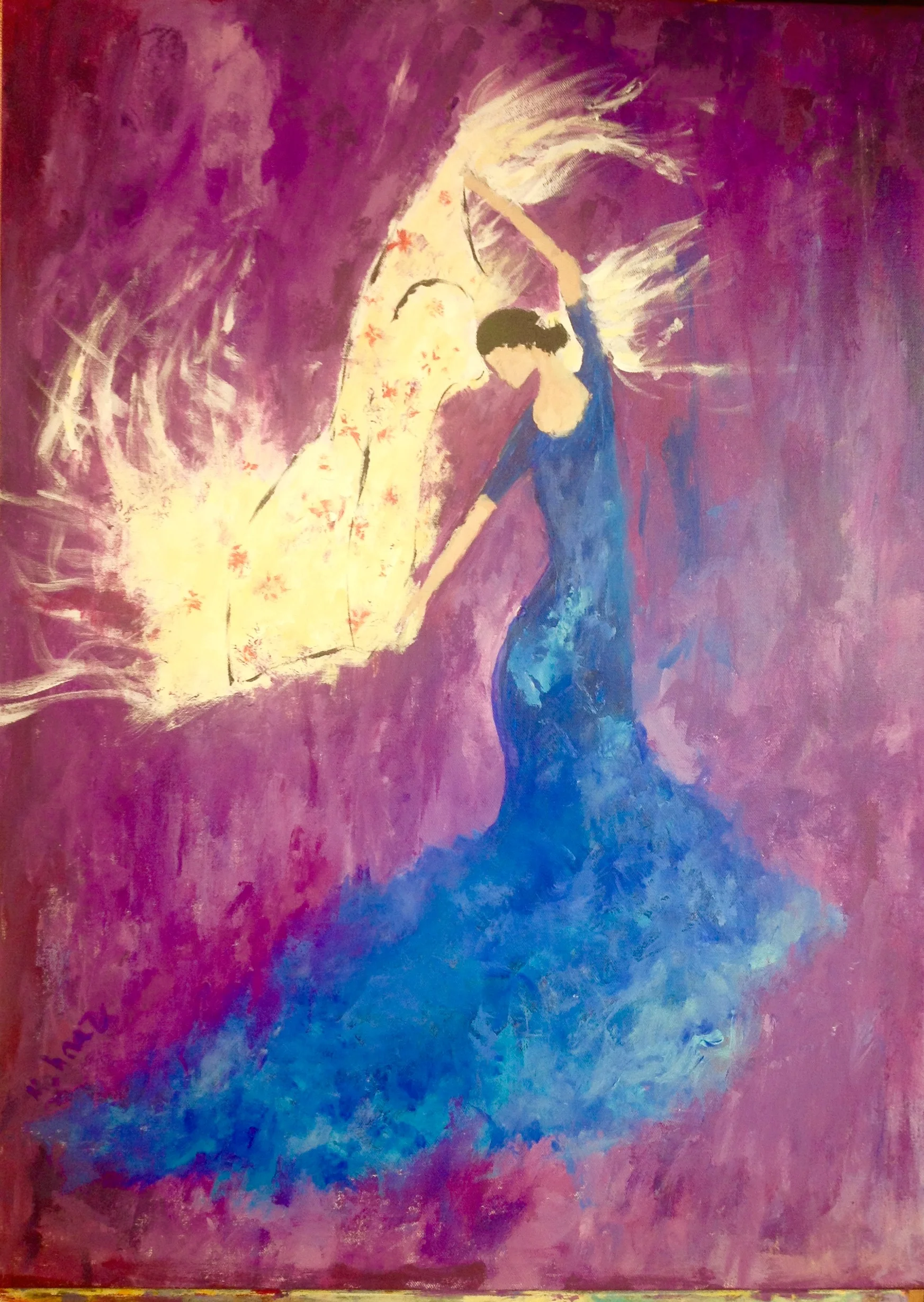 Blue dress dancer