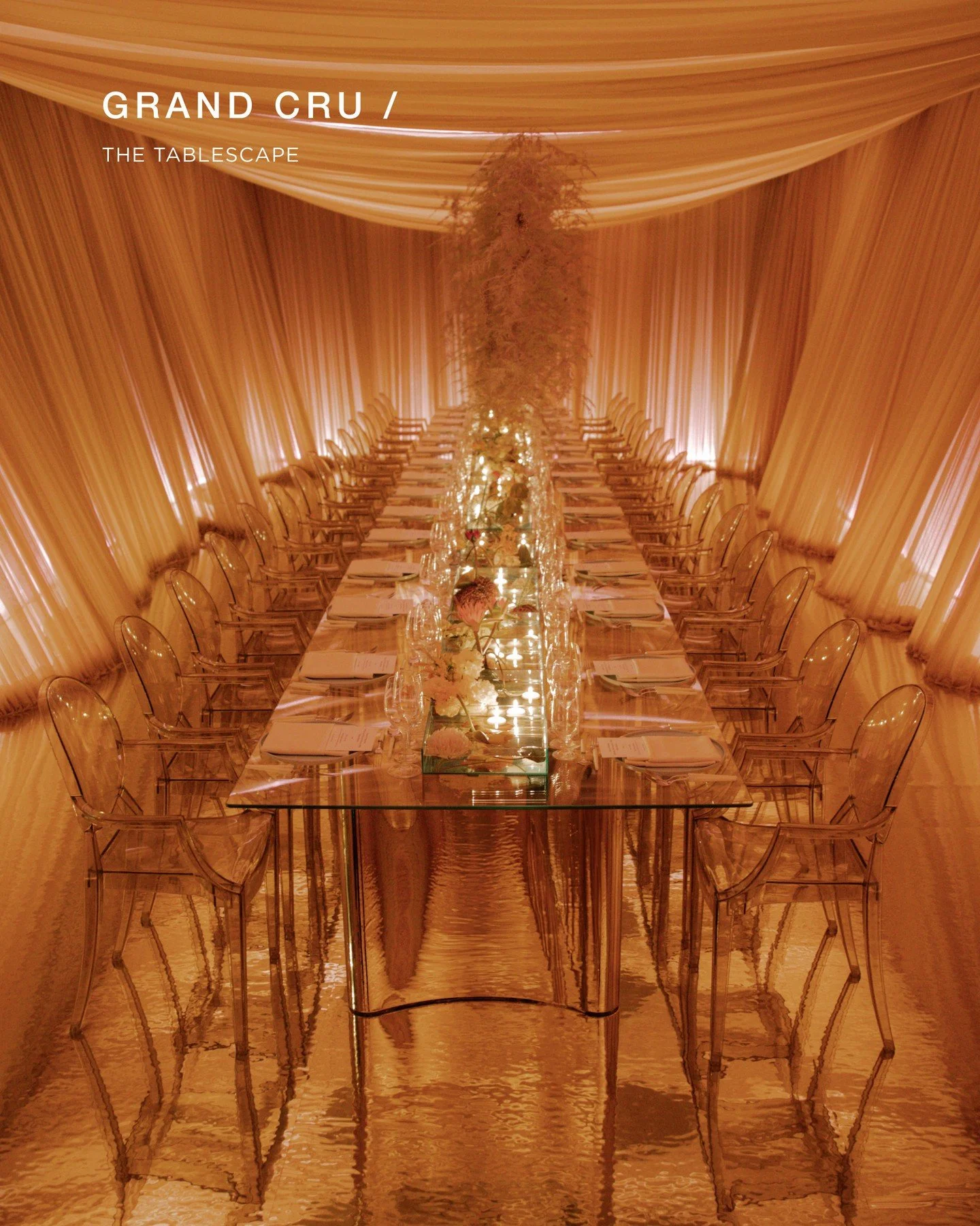 A well-designed tablescape doesn&rsquo;t just dress the table, it sets the tone for the entire room. ⁠
⁠
From the water-filled centrepieces filled with different pond florals for GRAND CRU, to the light accents for SPOTIFY SUPPER, each design was cre