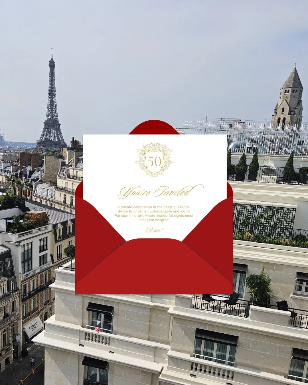 When the invitation alone feels like an experience, you know the celebration will be extraordinary. ⁠
⁠
For this milestone 50th in Paris, every detail was artfully curated, from bespoke gift boxes to white-glove delivery. Guests were then whisked awa