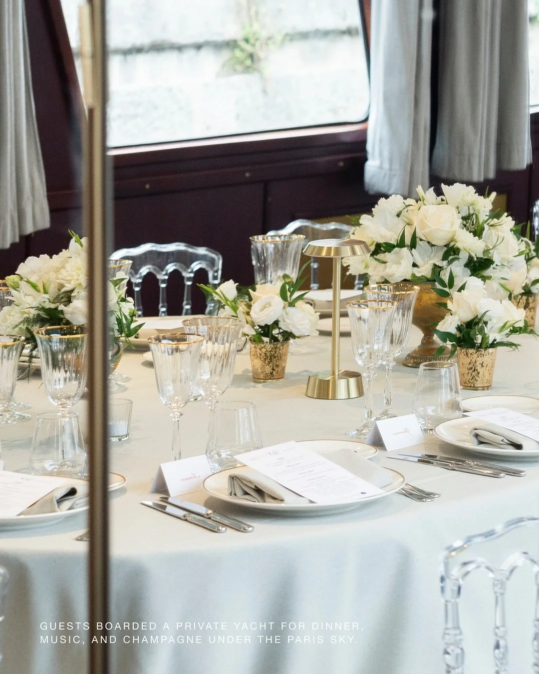 This evenings grand affair, where guests boarded a private yacht on the iconic La Seine, surrounded by candlelight, champagne, and the sounds of live jazz.

A sweet ending from a day that flowed through breakfast at the Four Seasons George V, a priva