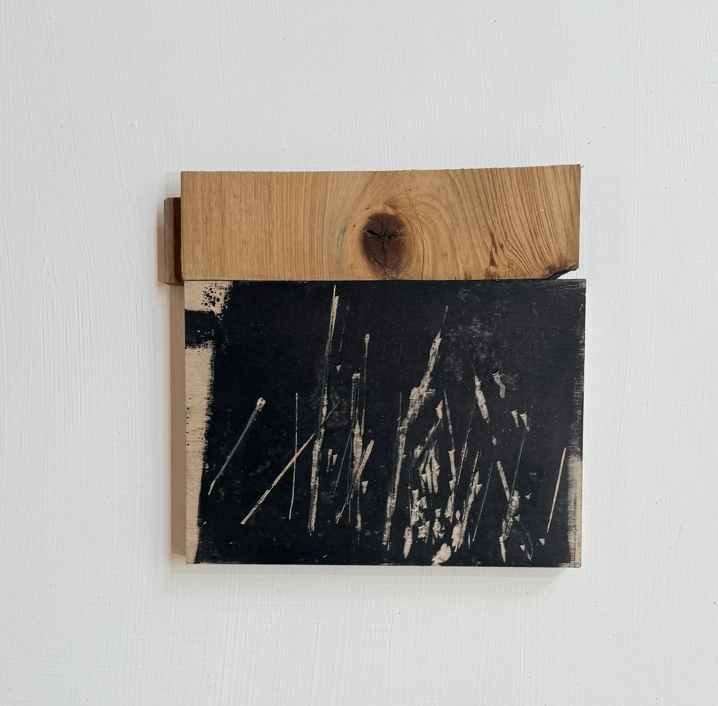 Field / wood, printing inks / 7 x 7.5 × 1 inches