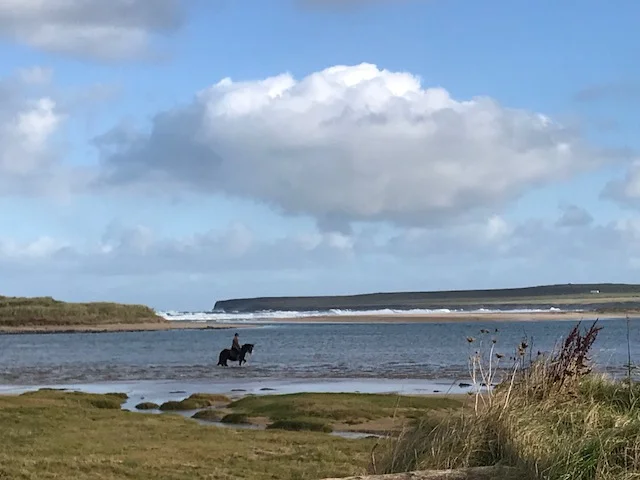 Obviously drawn to this landscape with sandy beaches and a little hint of green grass. The man and his horse was magical.