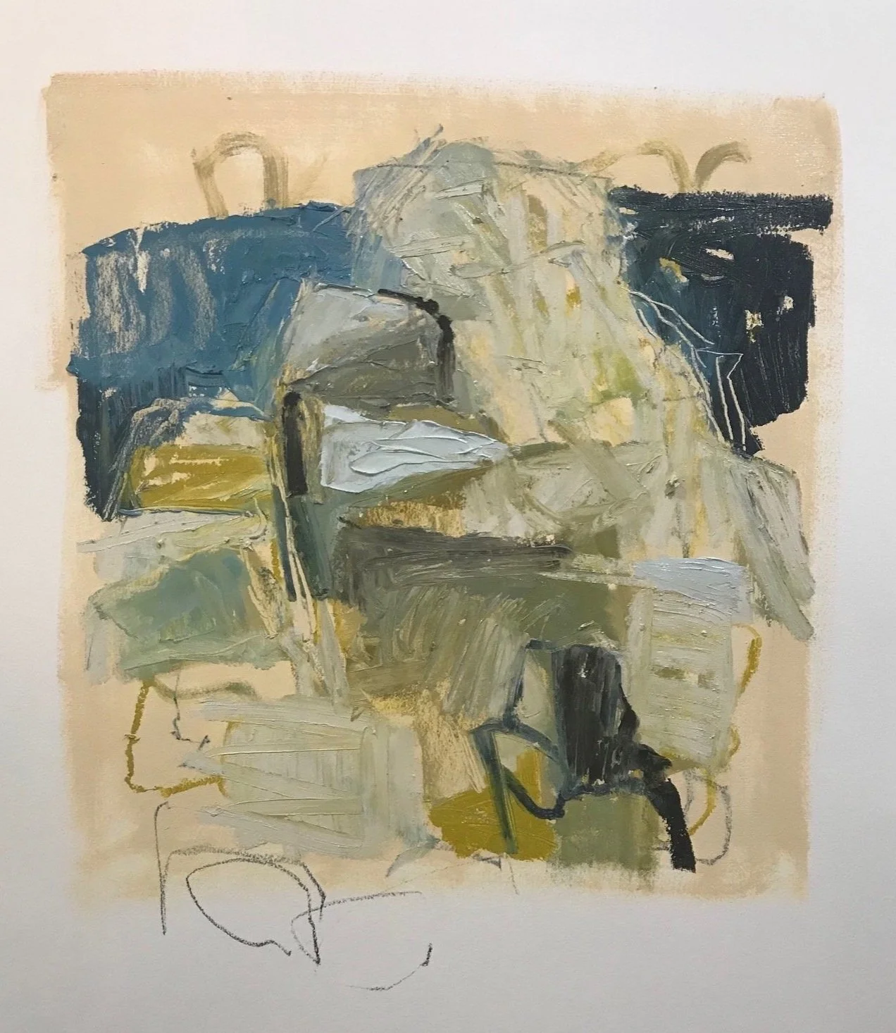 Peaks Island 2 / oil on paper / 13 x 13 inches, image