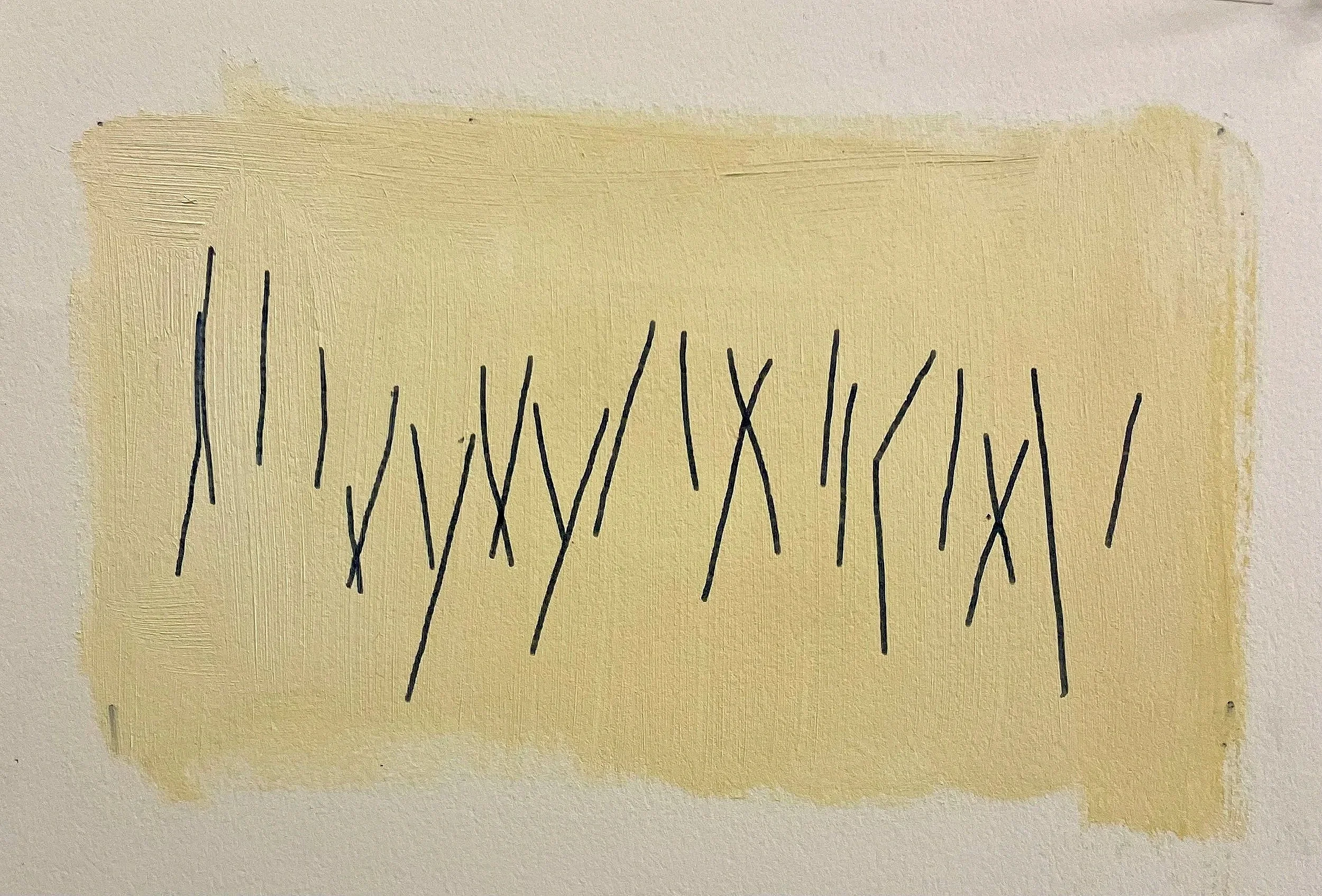 Tree Savers 11 / marker & oil on gessoed paper / 7 x 11 inches

