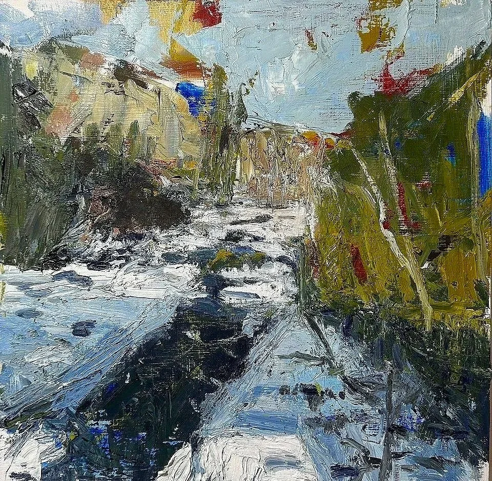 Snow Shadow / oil on panel / 16 x 16 inches
