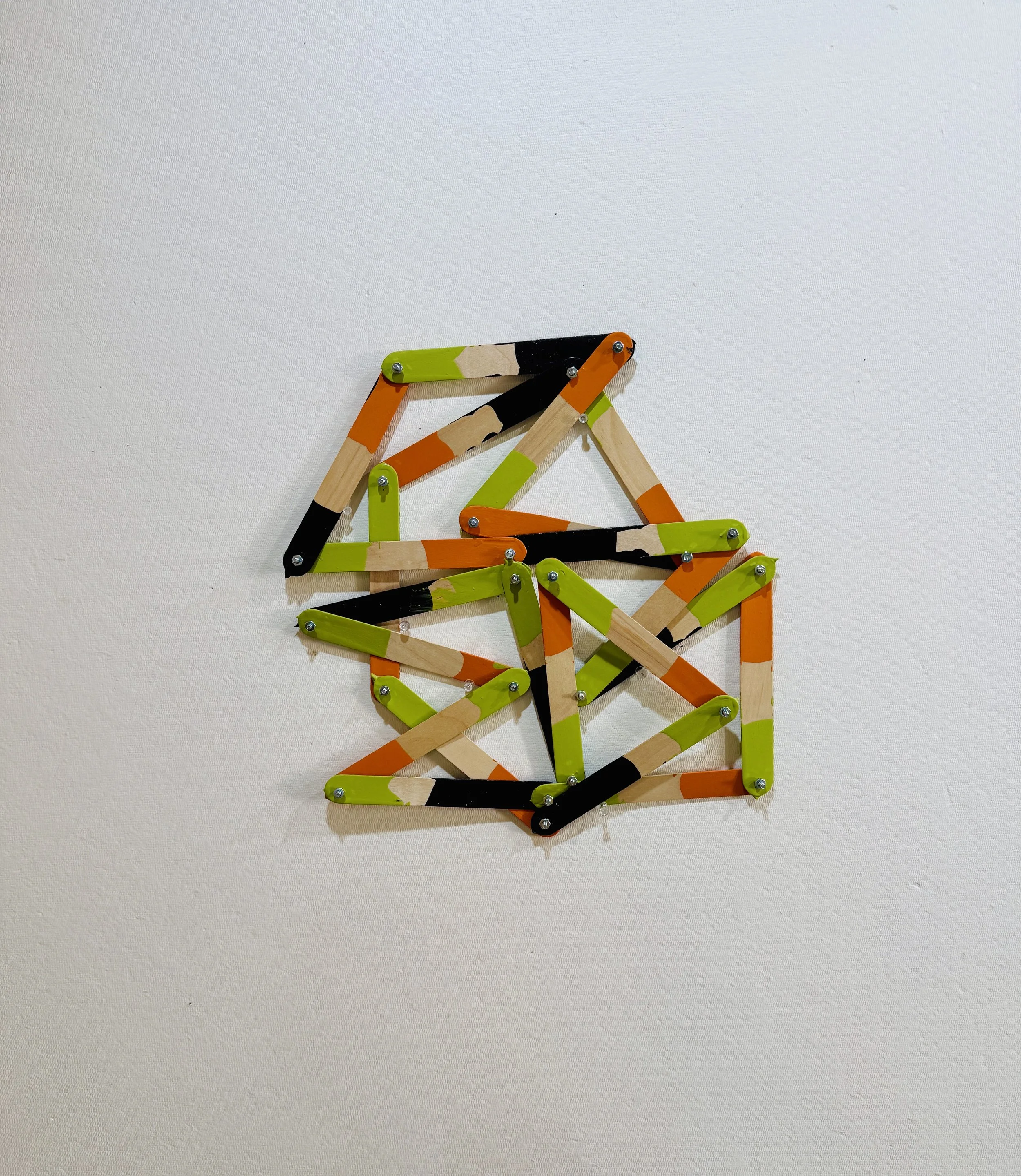 Nesting 2 / paint sticks, house paint, screws & bolts / 17  x 17  x 1 inches