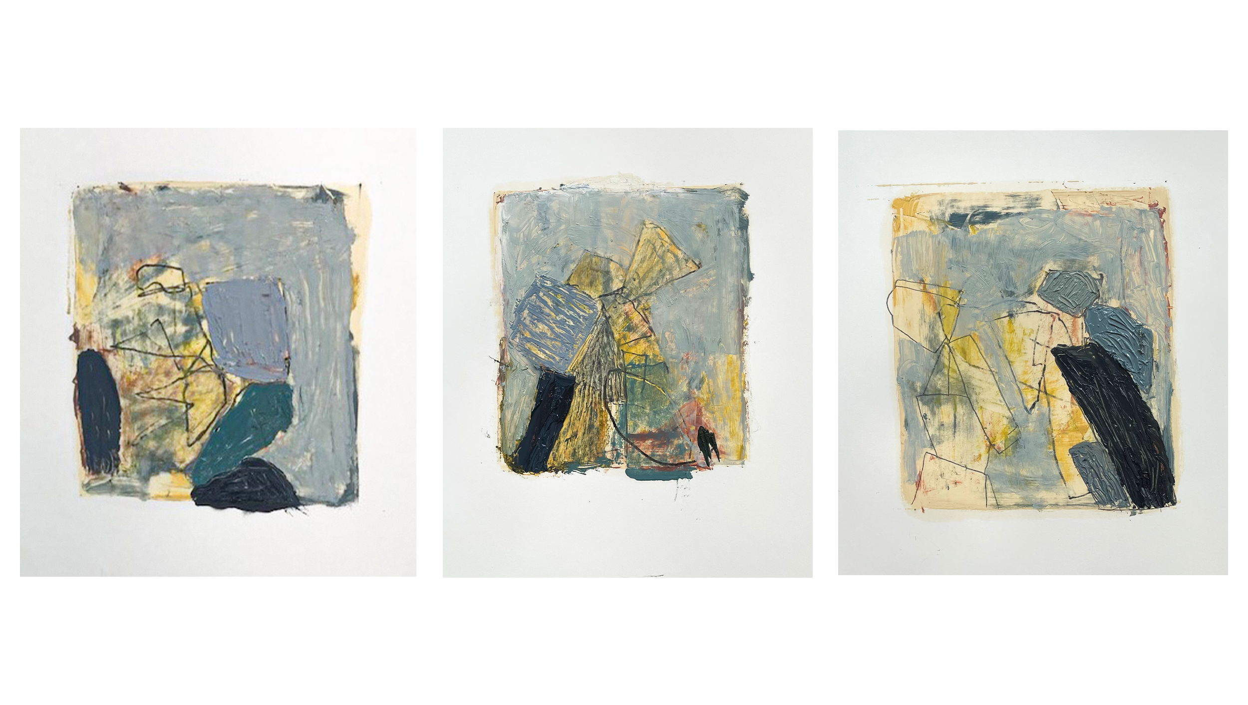 Precipice Series / oil on paper / 7.5 x 7 inches each (image)