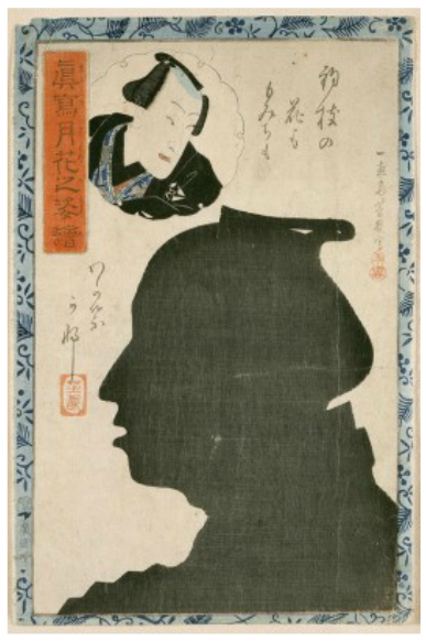 Silhouette of kabuki actor Ganhachi, ca. 1867